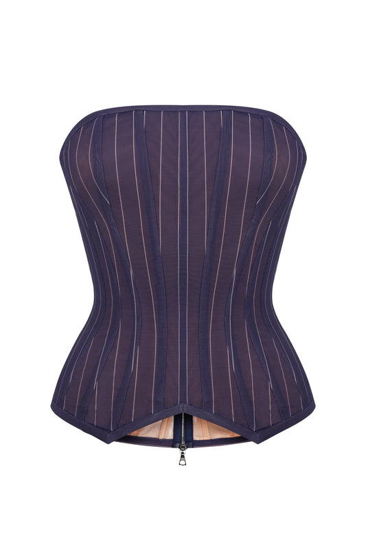 Printed strapless corset
