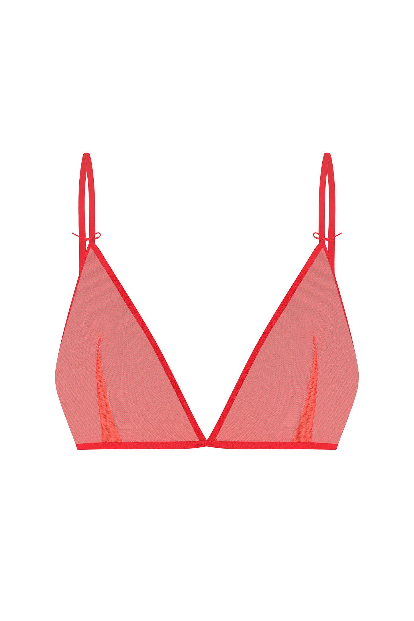 Transparent triangle bra
