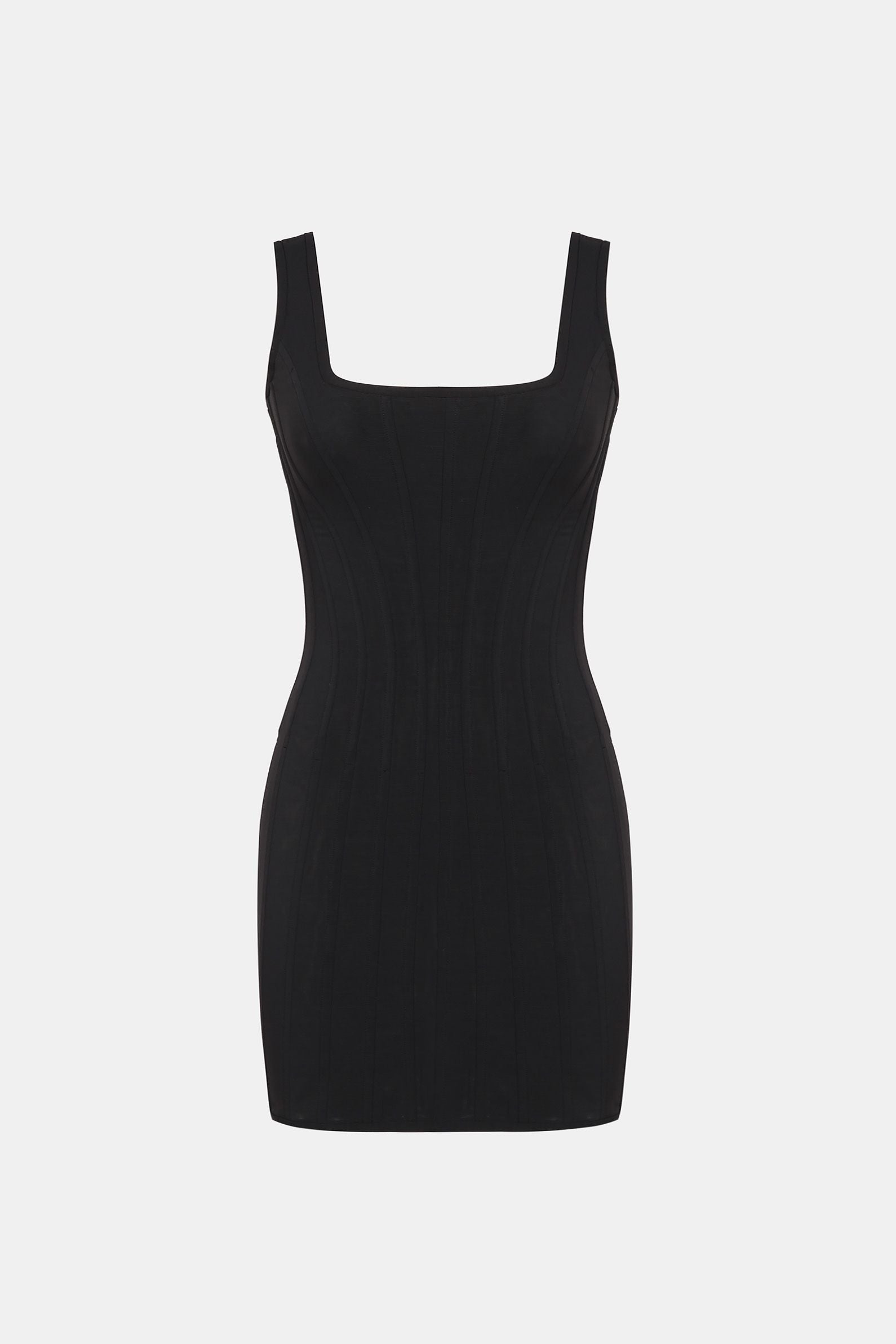 ribbed corset dress Jessica Bara Thea Strapless Tube Lace Ribbed Corset Mini Dress
