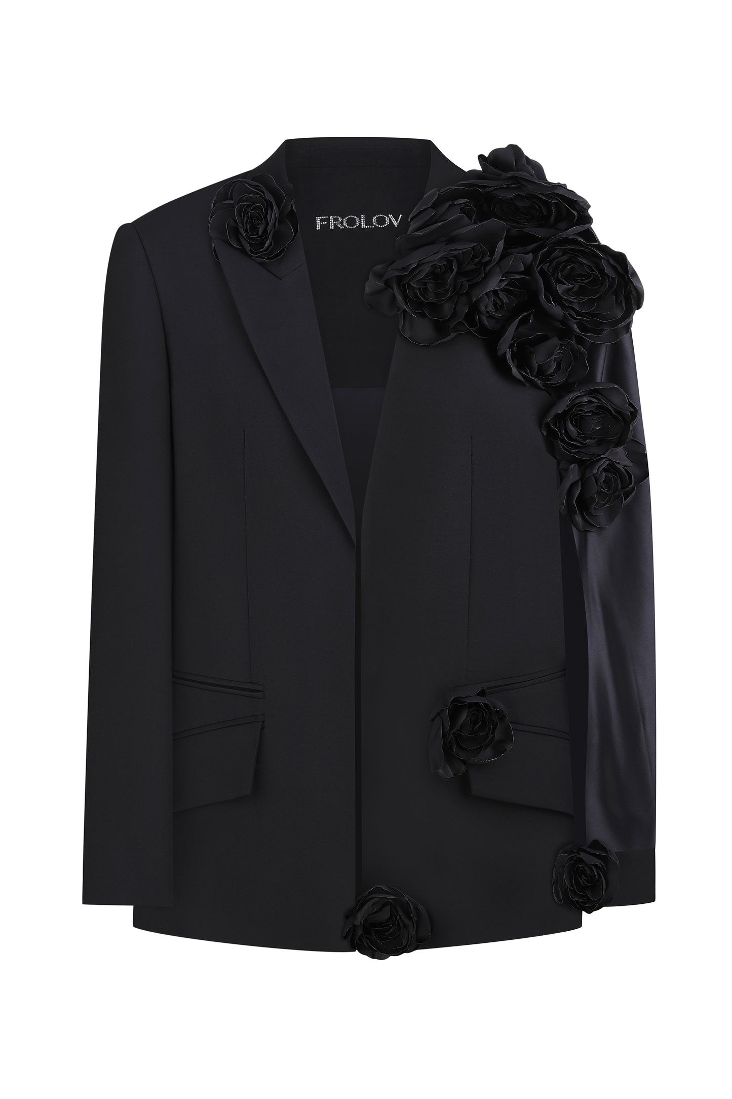Jacket with handcrafted flowers