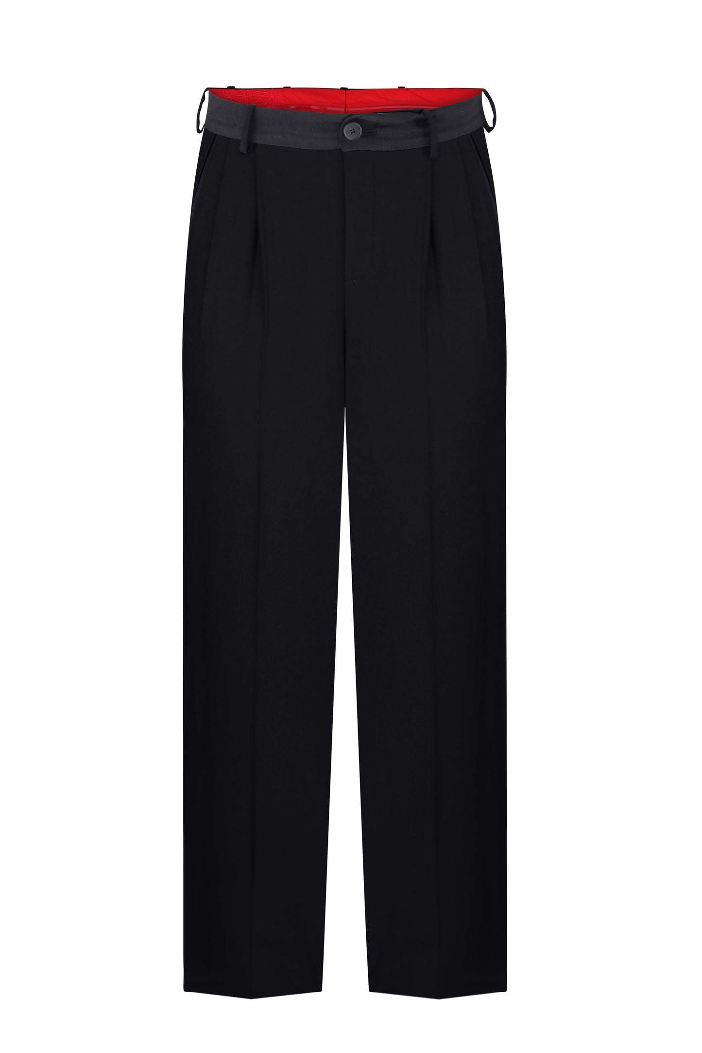 Wool trousers with satin stripes