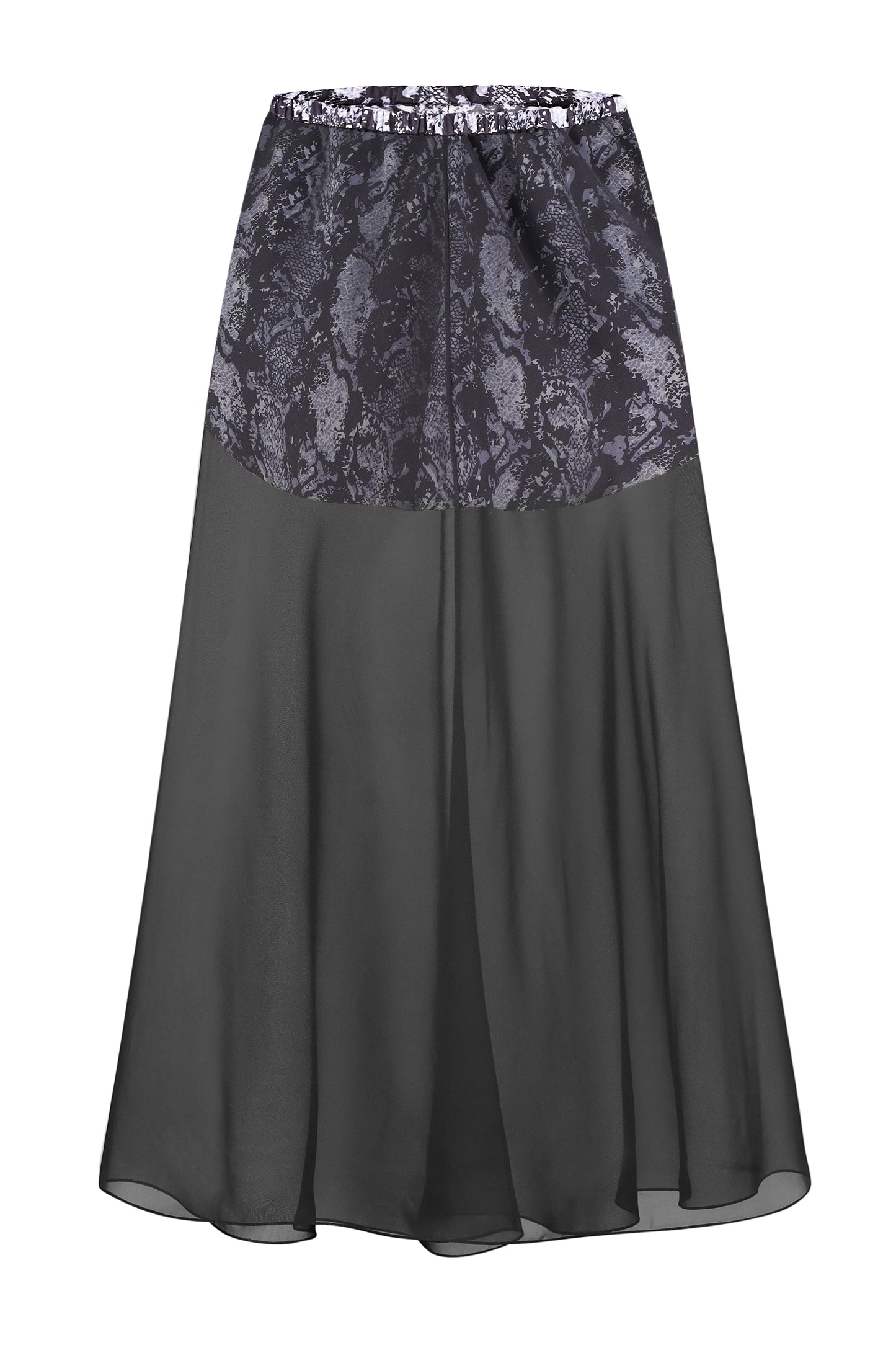 Silk shorts covered with translucent chiffon silk