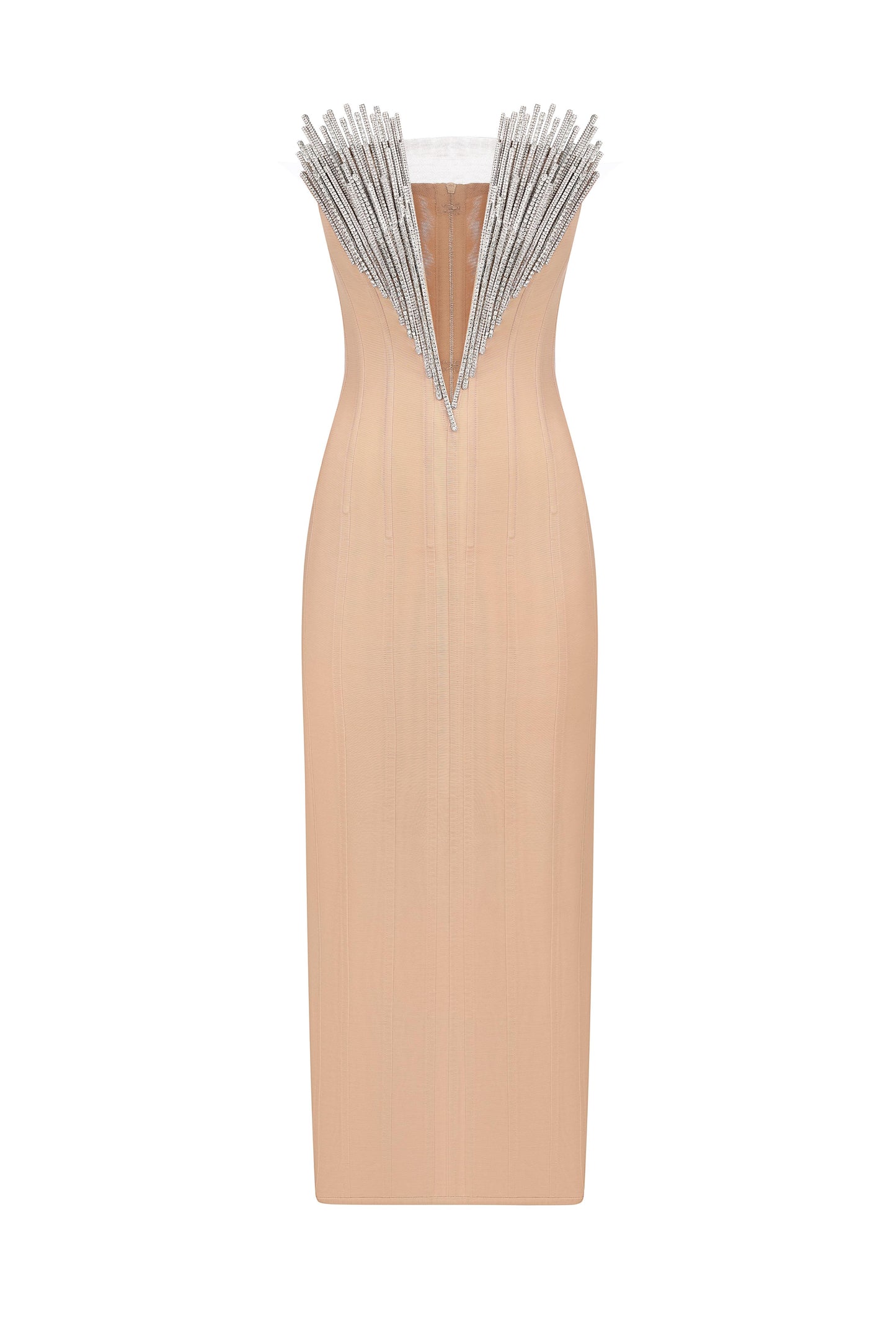 Midi corset dress “Fireworks” with handmade embroidery