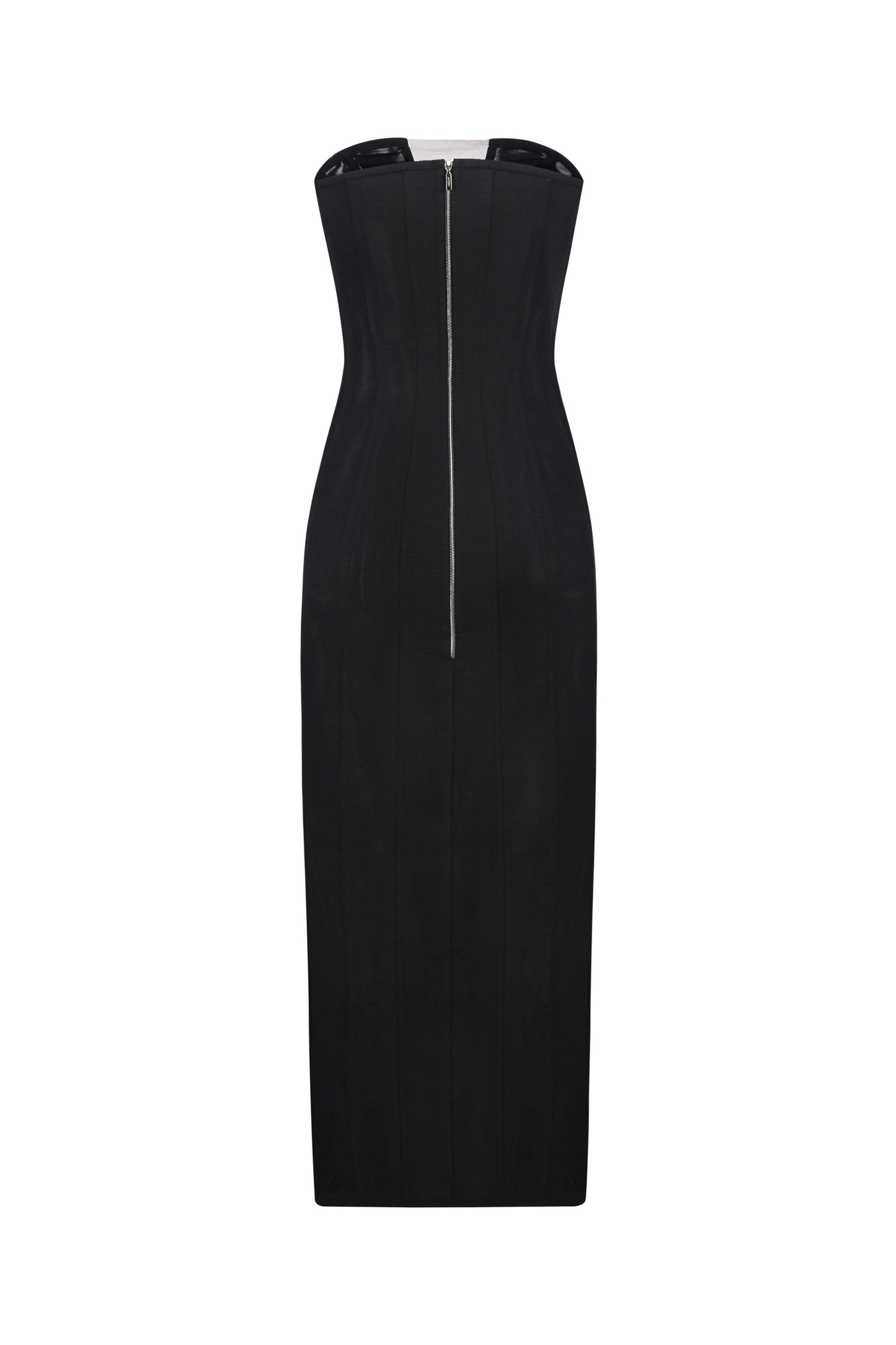 Midi corset dress with a side slit