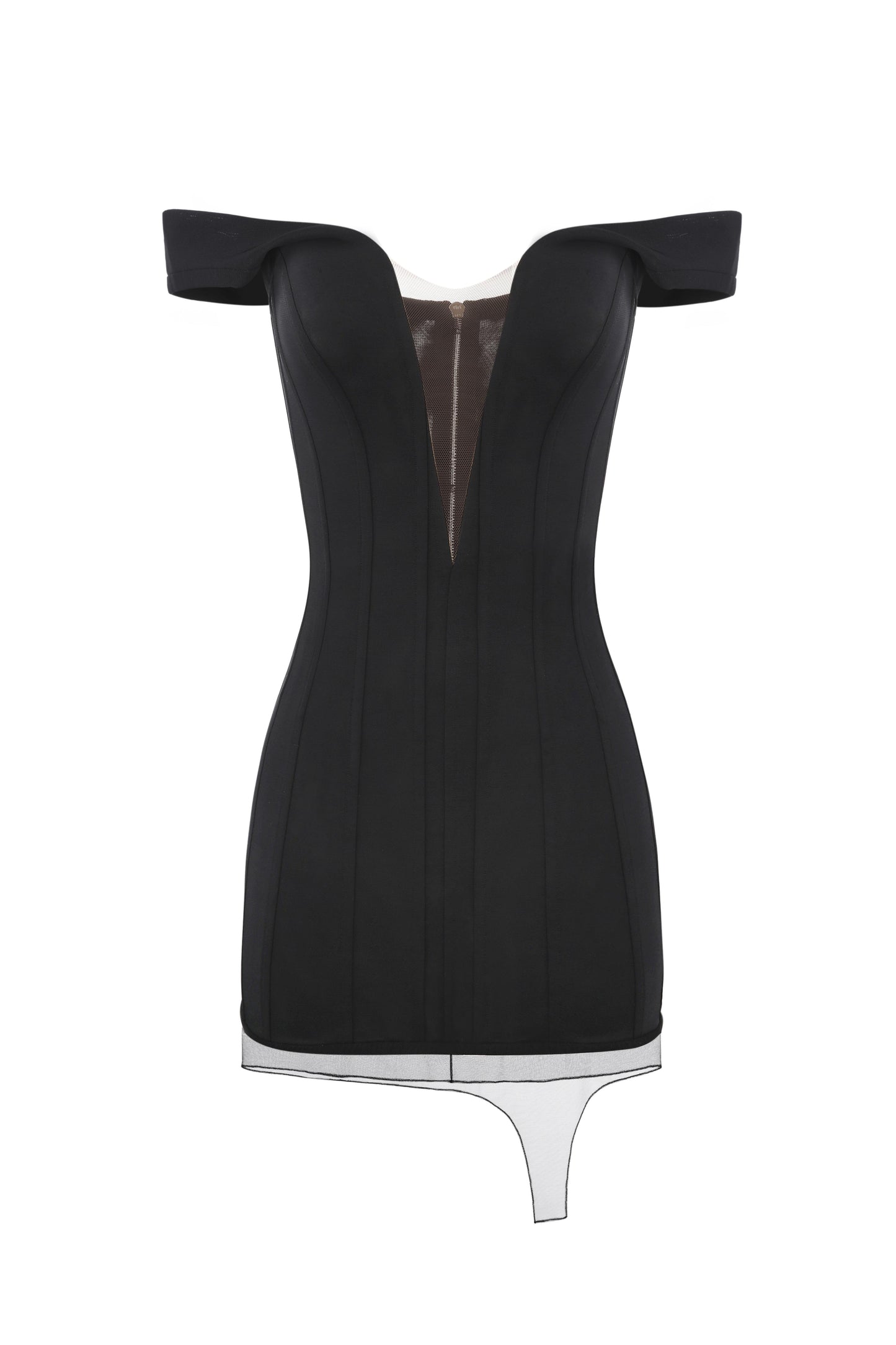 Corset dress with net strap