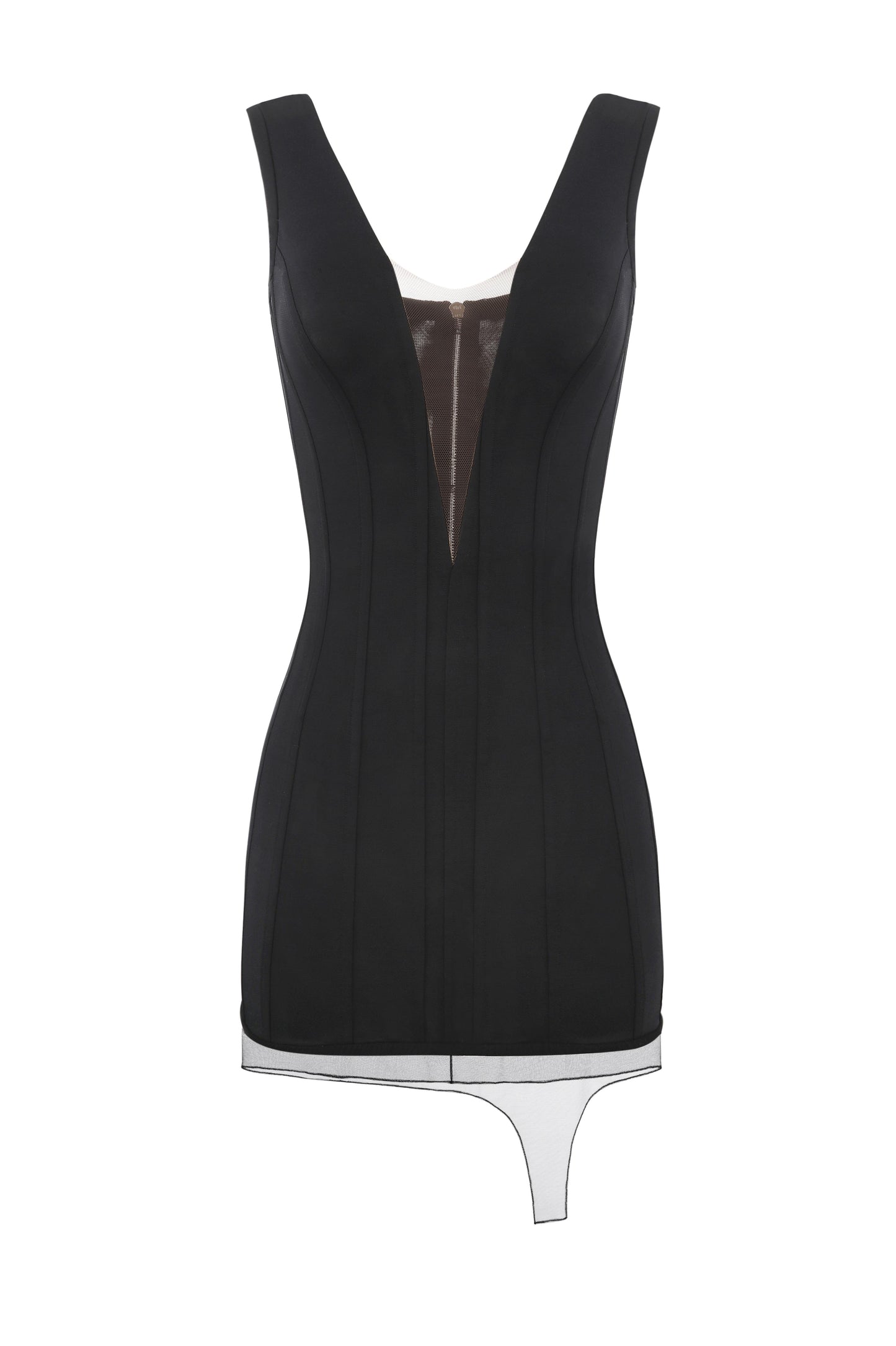 Corset dress with net strap