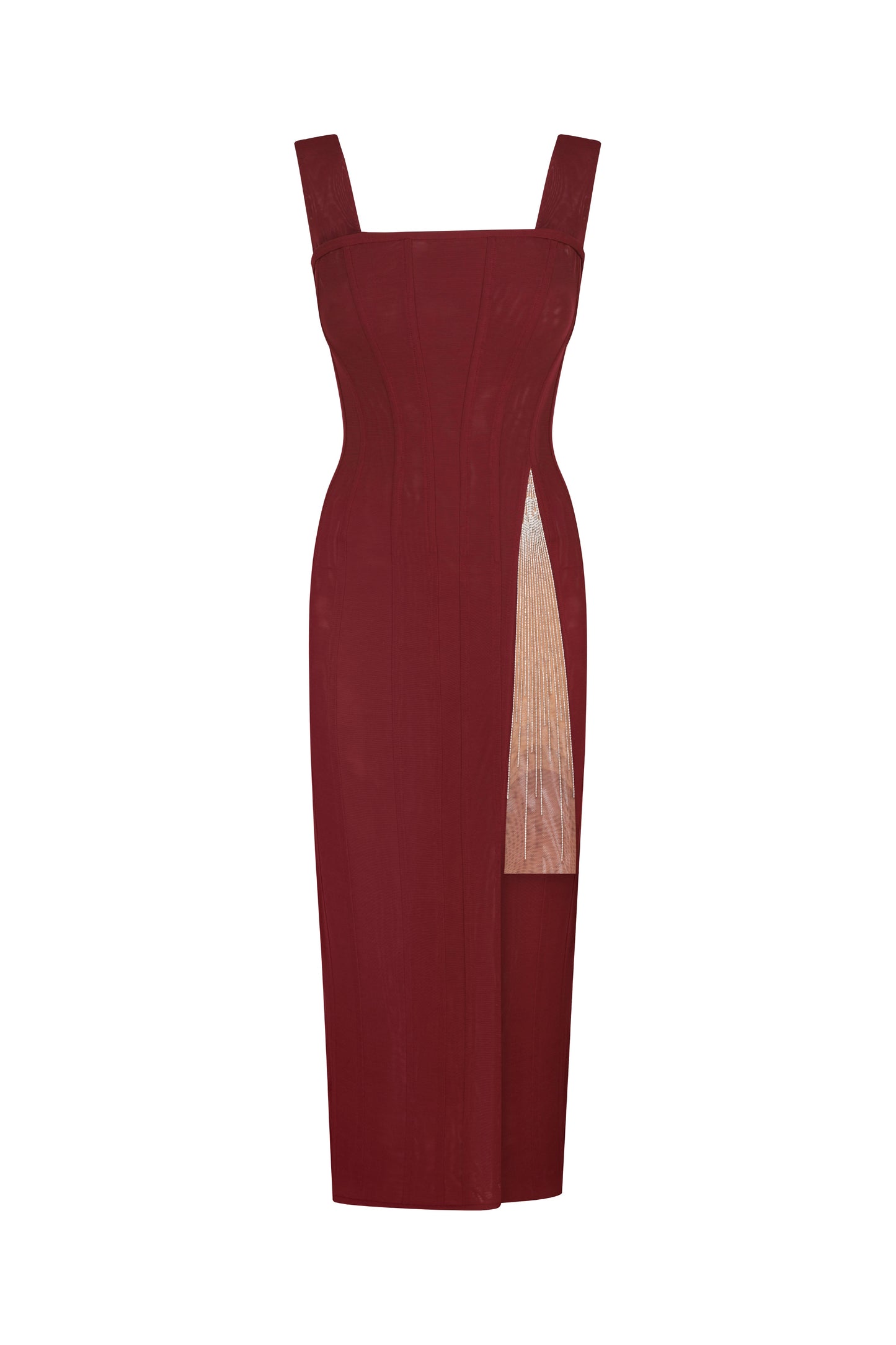 Embellished midi corset dress