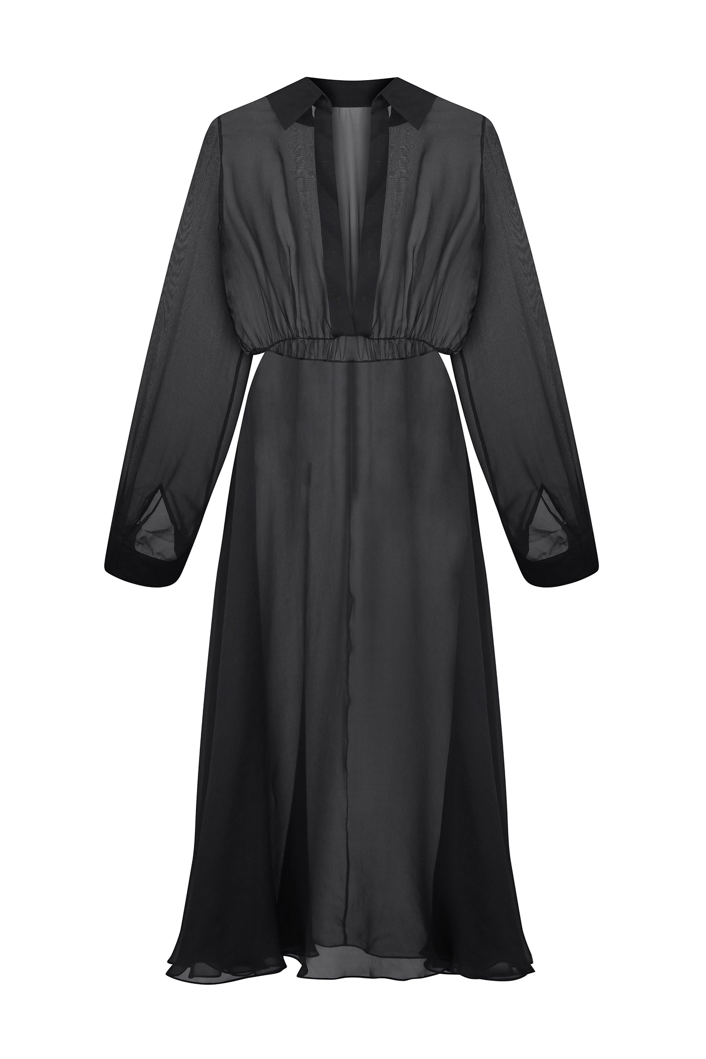 Silk chiffon dressing gown
