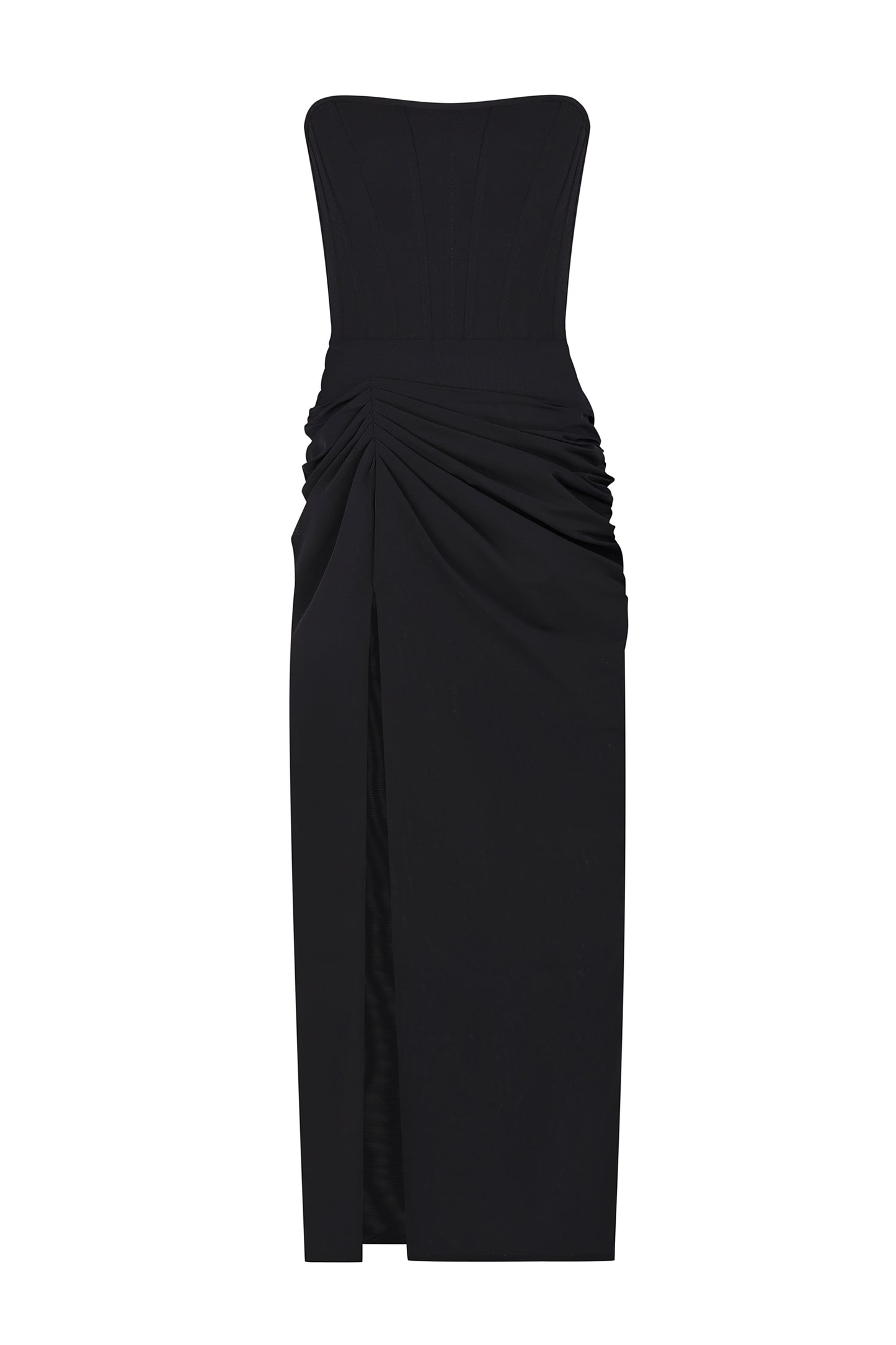 Floor-length dress with a side slit