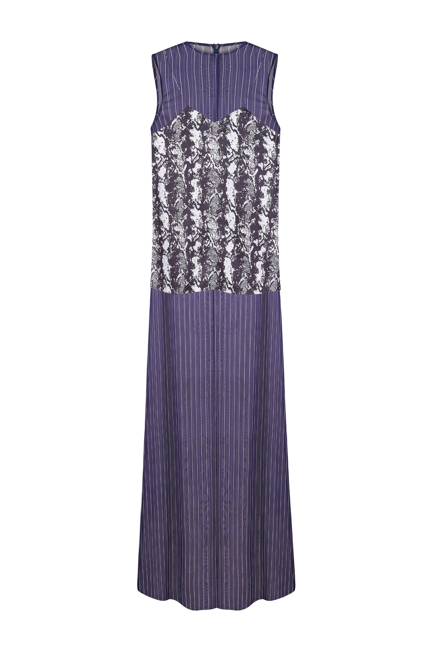 Translucent chiffon dress with silk slip dress