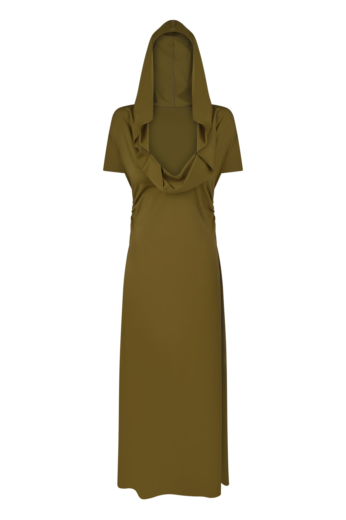 Midi dress with hood