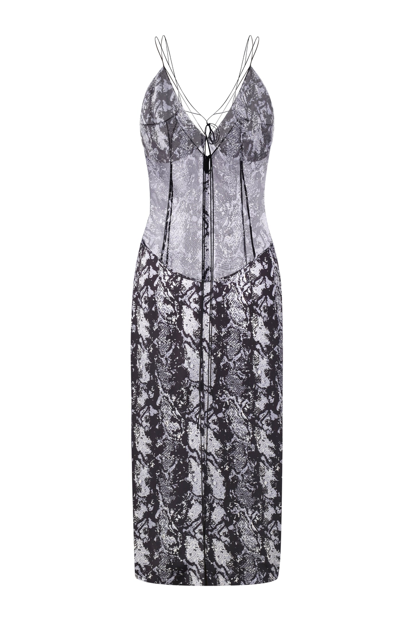 Slip dress  with chiffon top and silk skirt