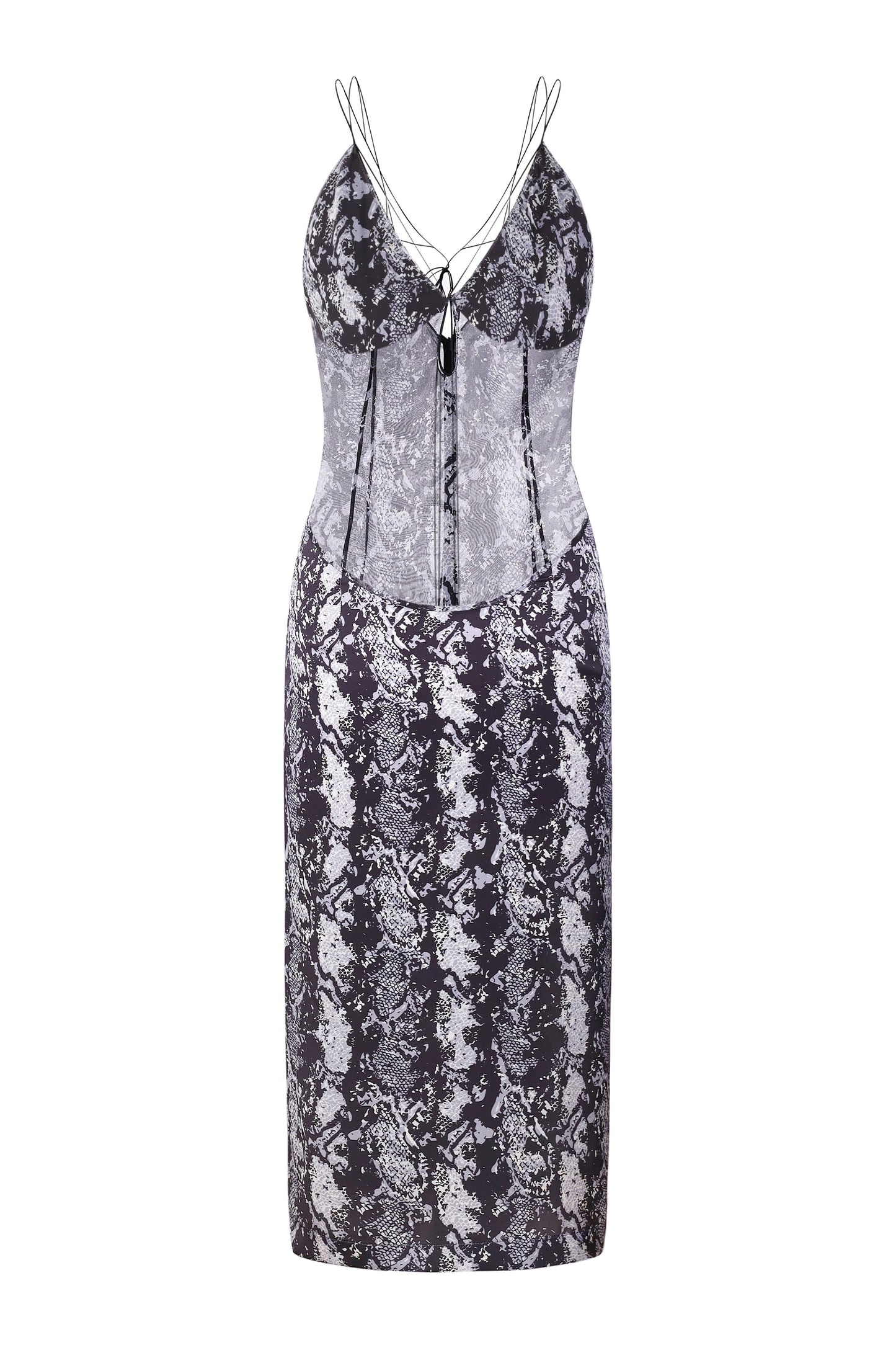 Slip dress  with chiffon top and silk skirt