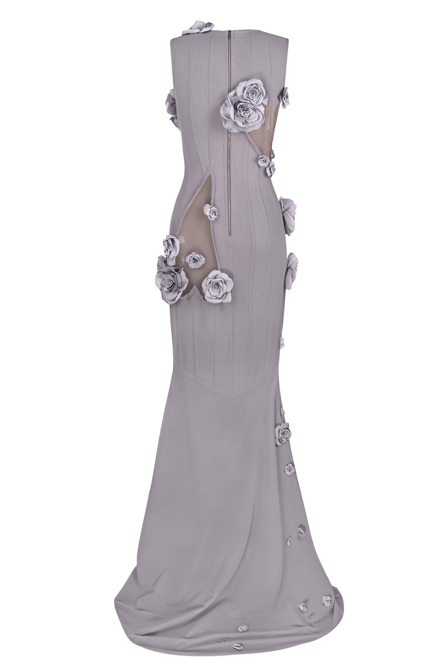 Corset dress with handcrafted flowers