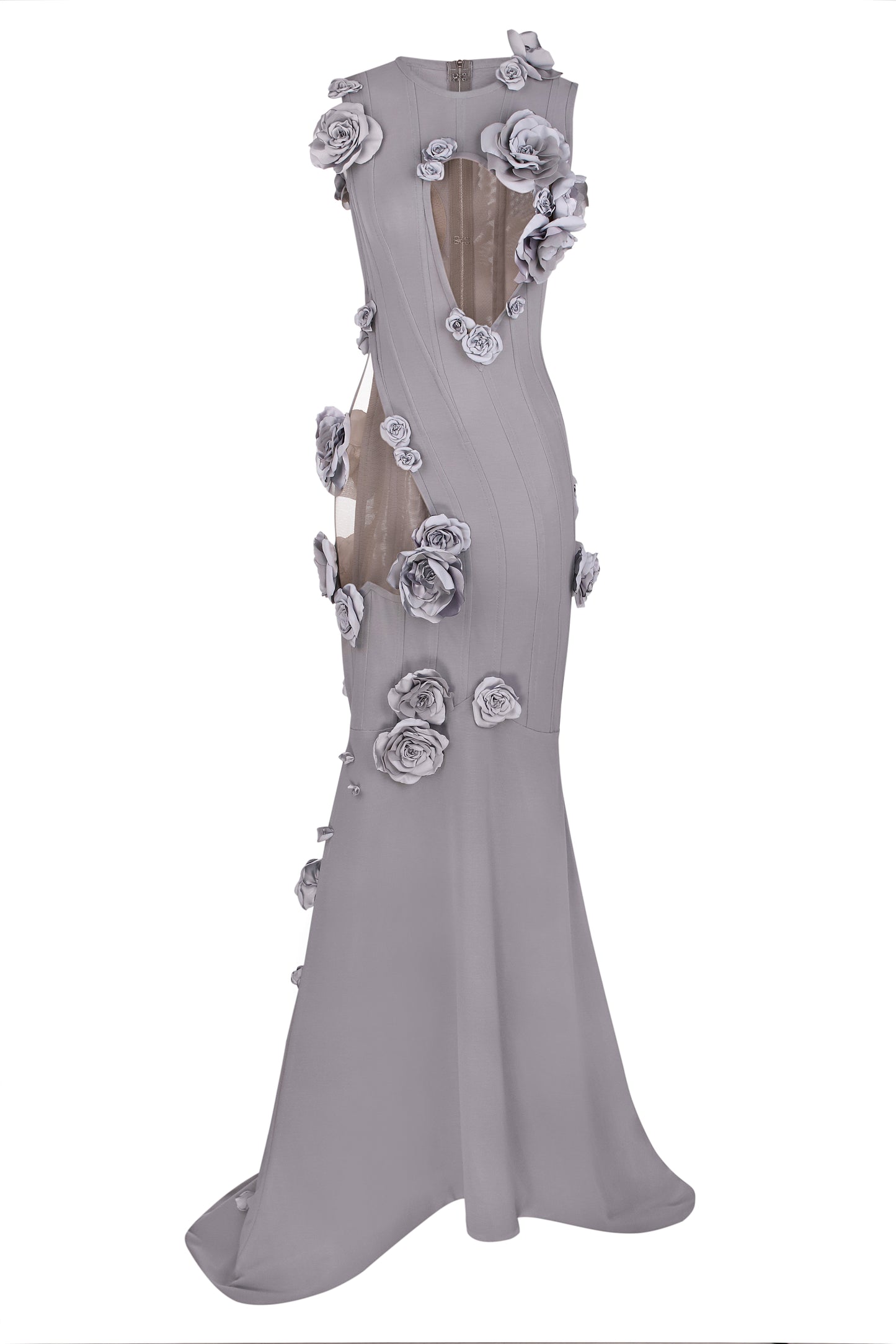 Corset dress with handcrafted flowers