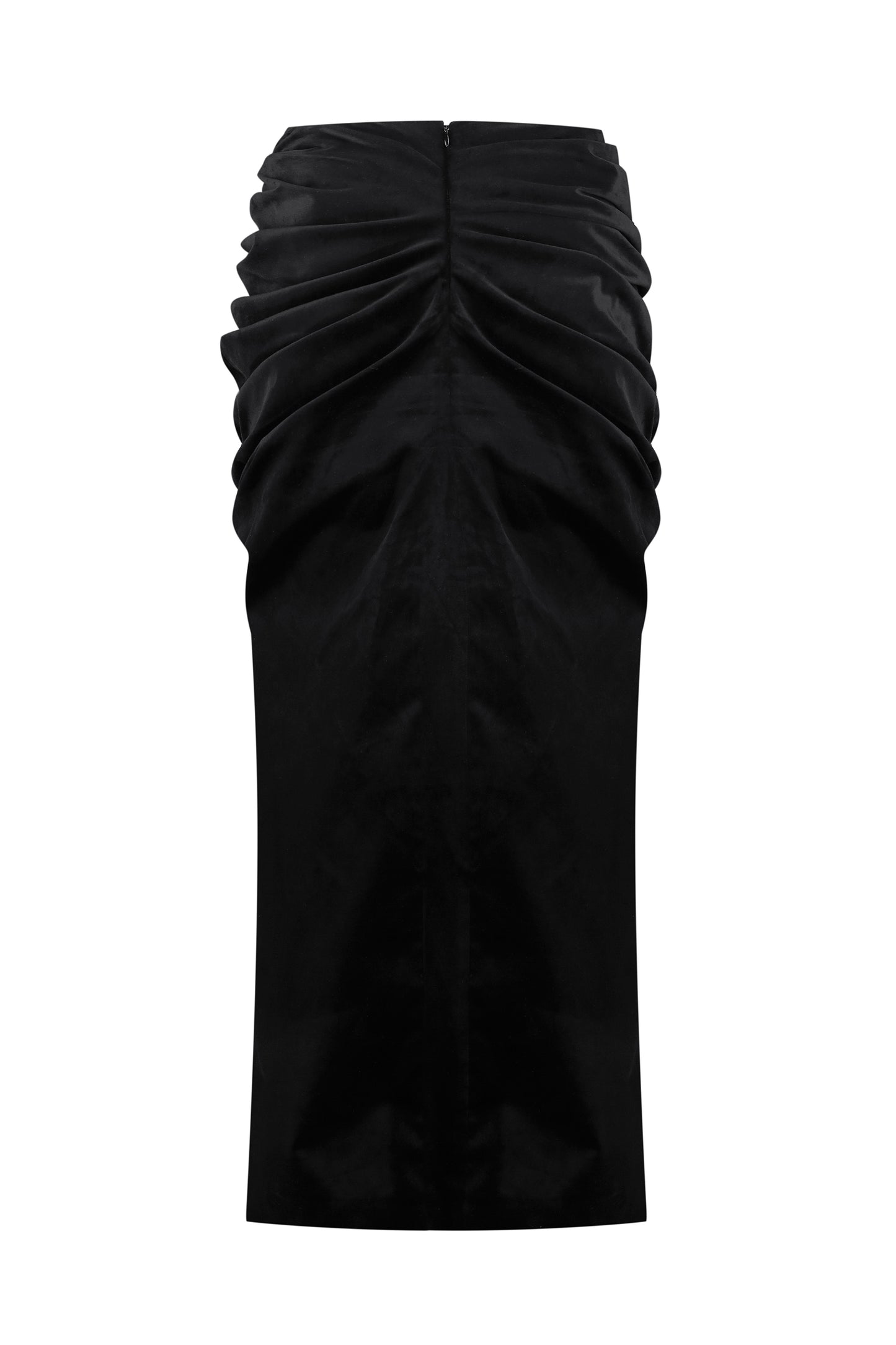 Velour embellished midi skirt with cut