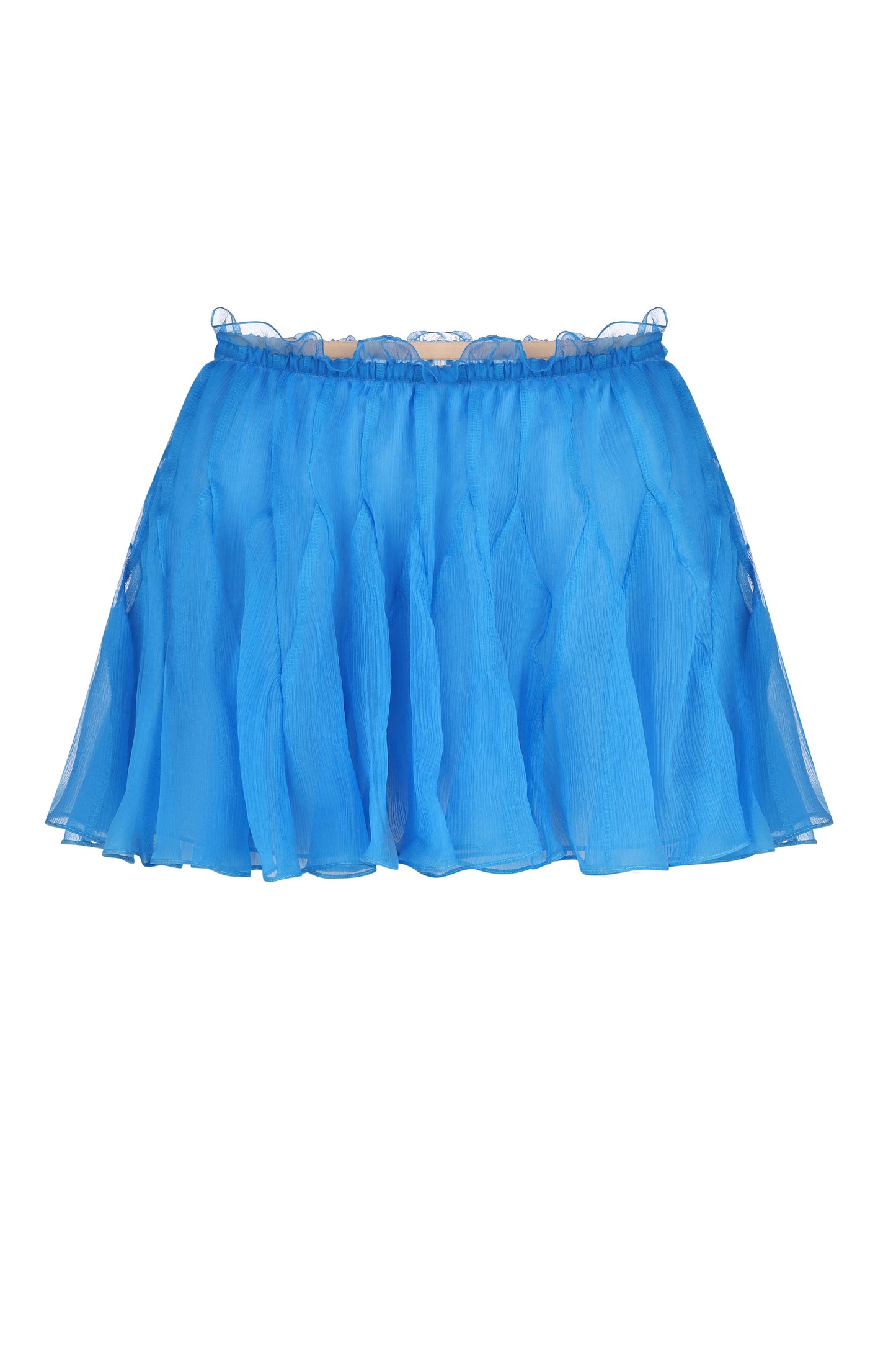 Chiffon mini skirt with godets