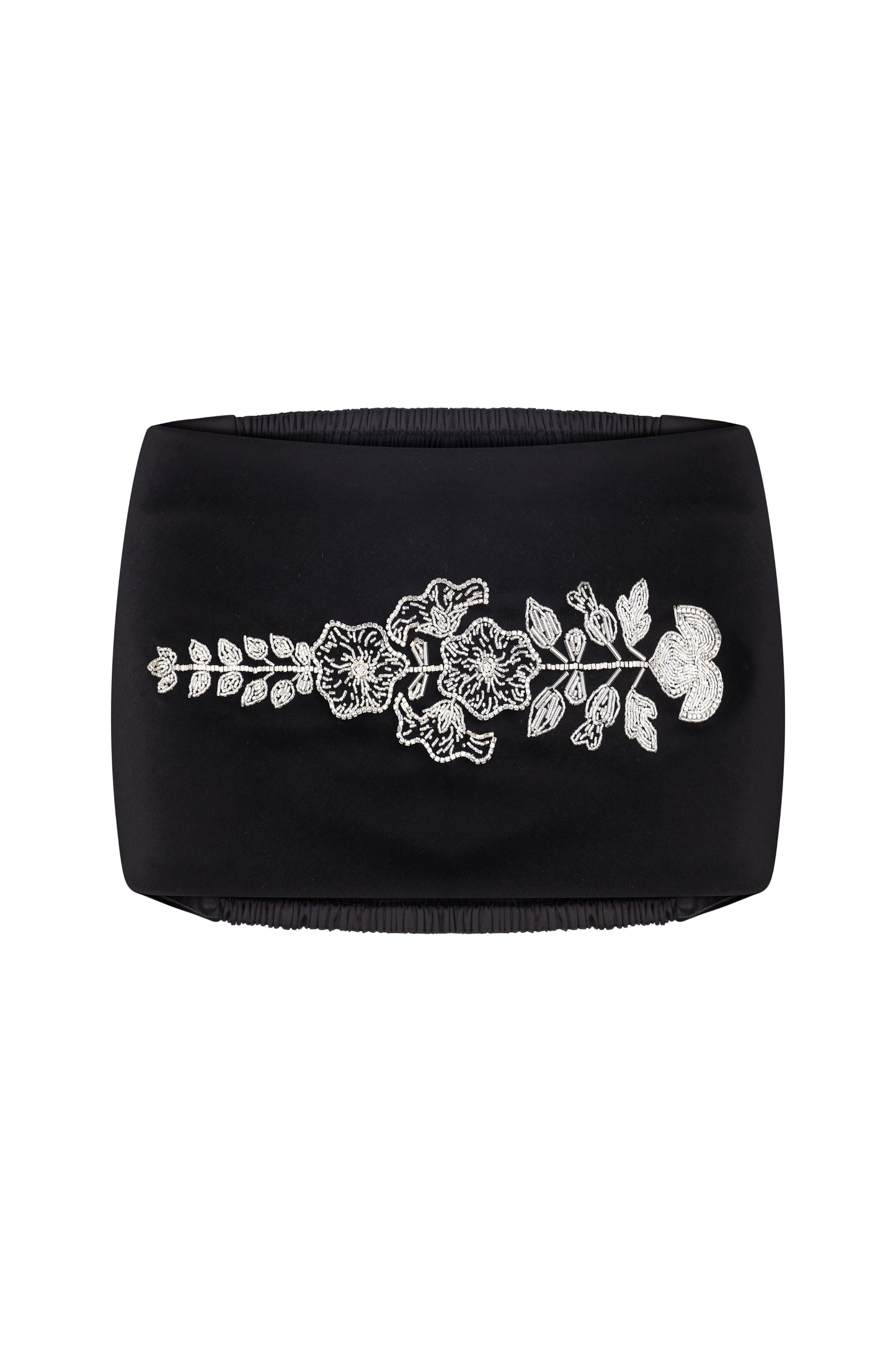 Velour embellished mini skirt