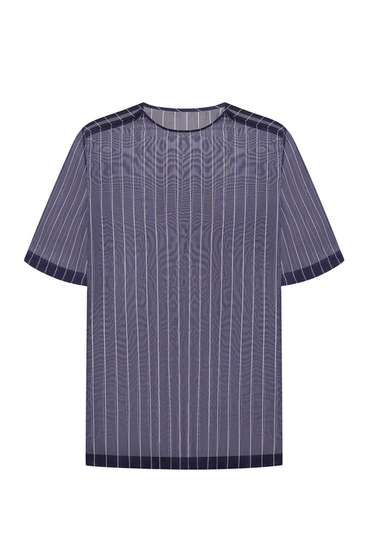 Silk t-shirt with zippers on the shoulders