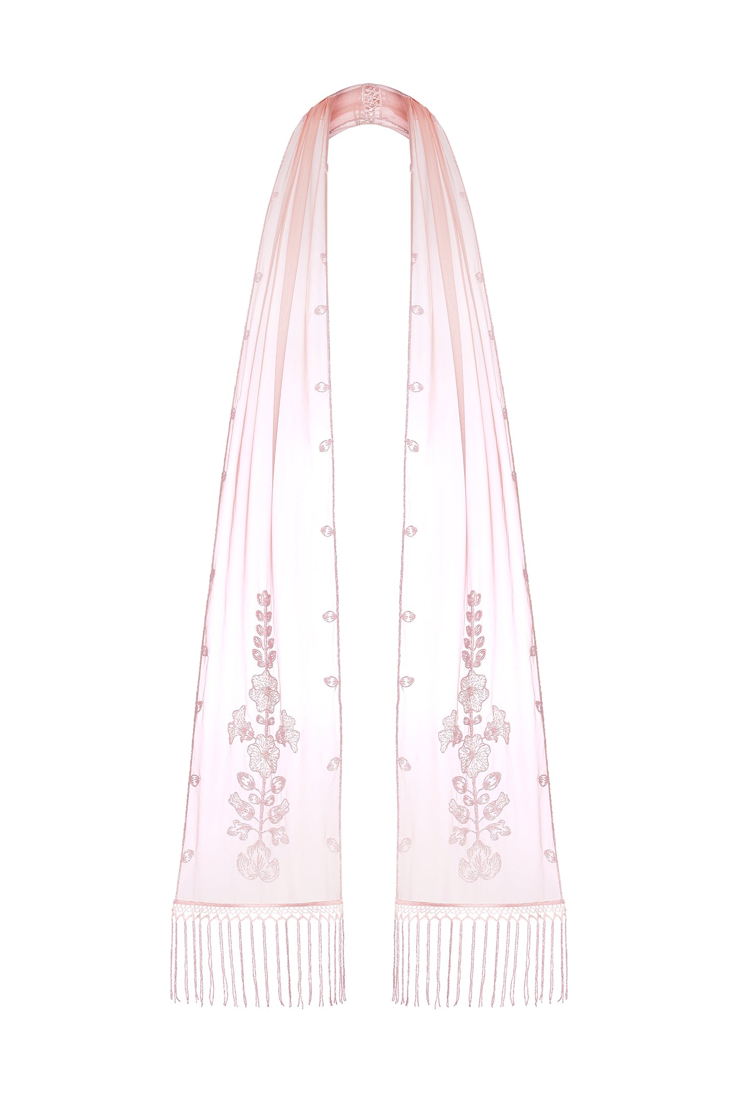 Embellished shawl with malvas embellishments