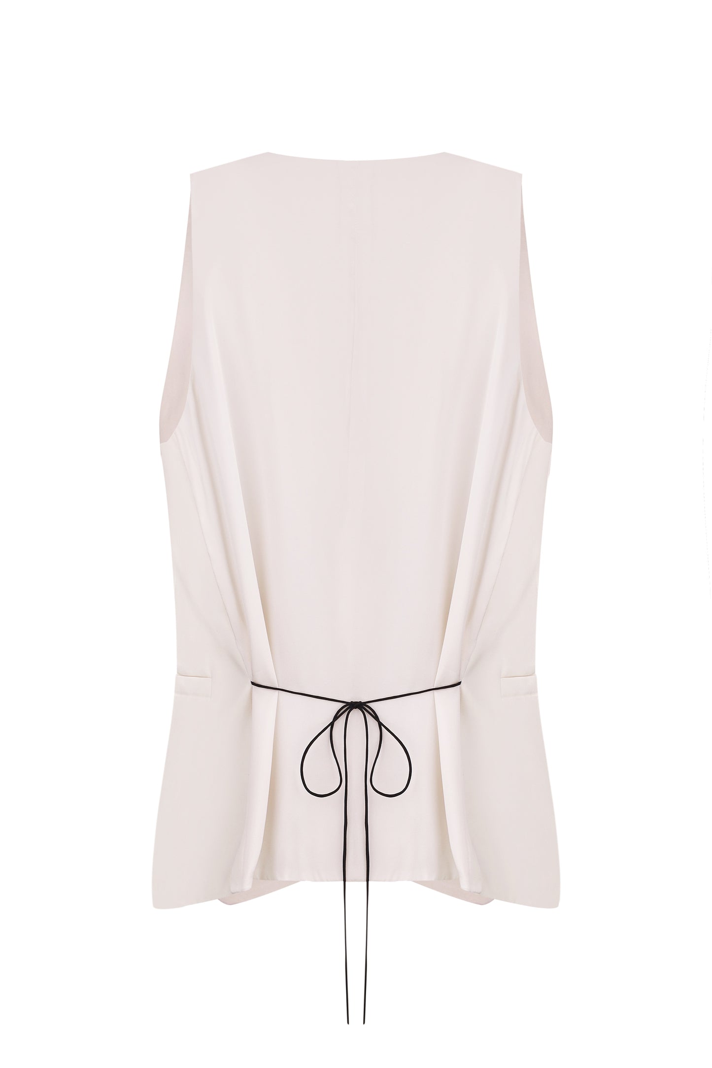Sleeveless shirt with glass buttons