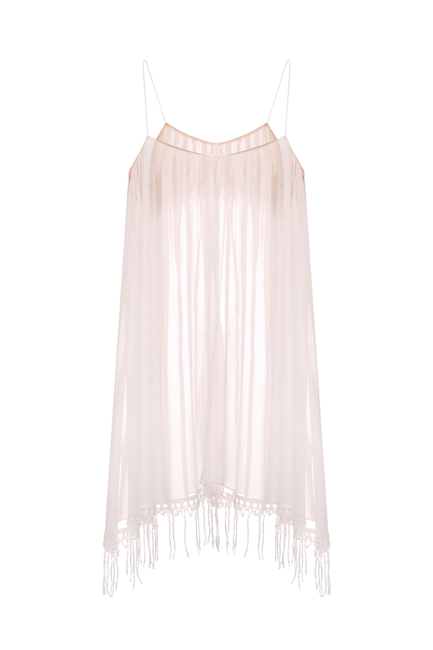 Transparent top with a fringe