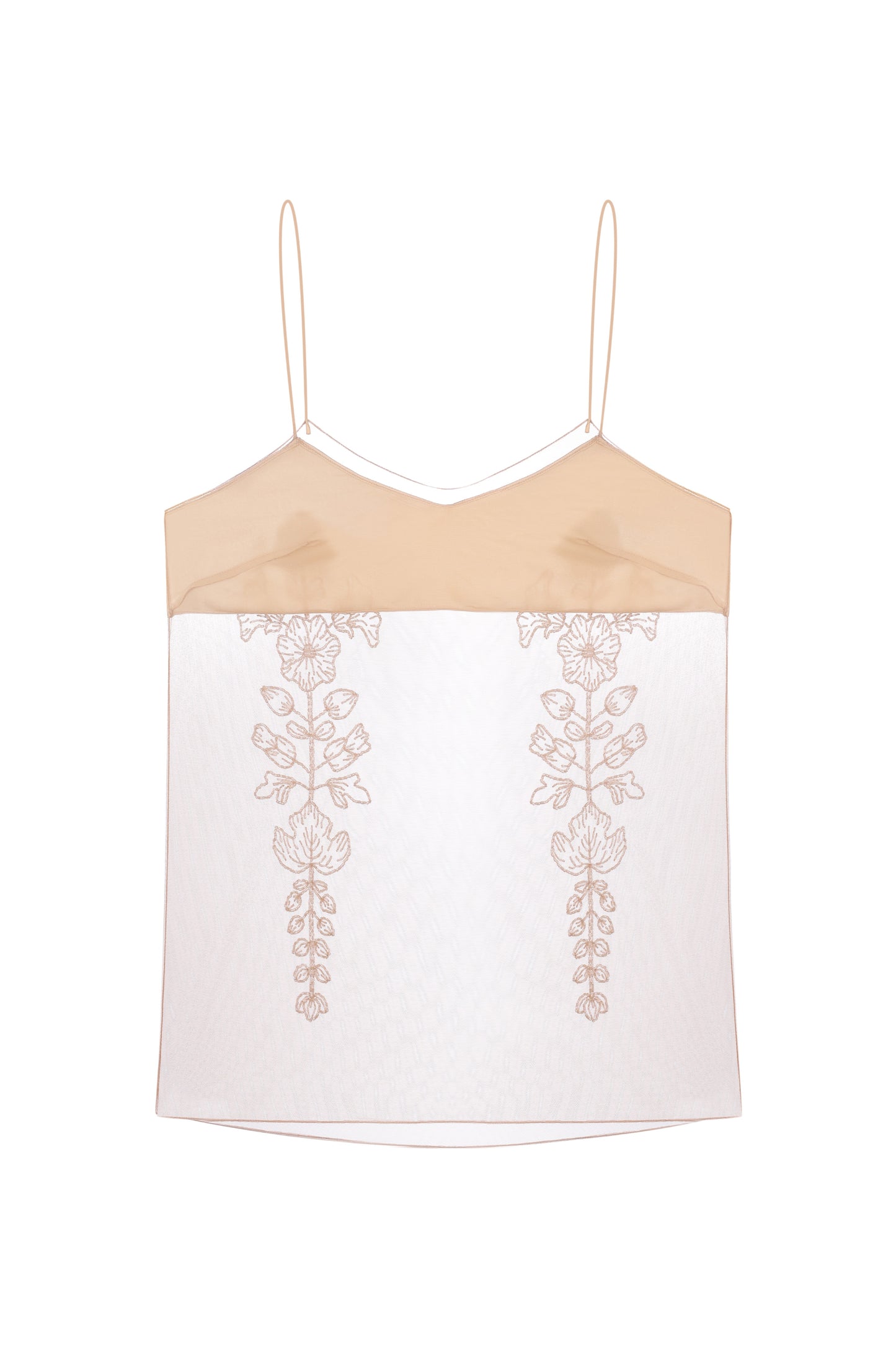 Transparent top with malvas embellishments