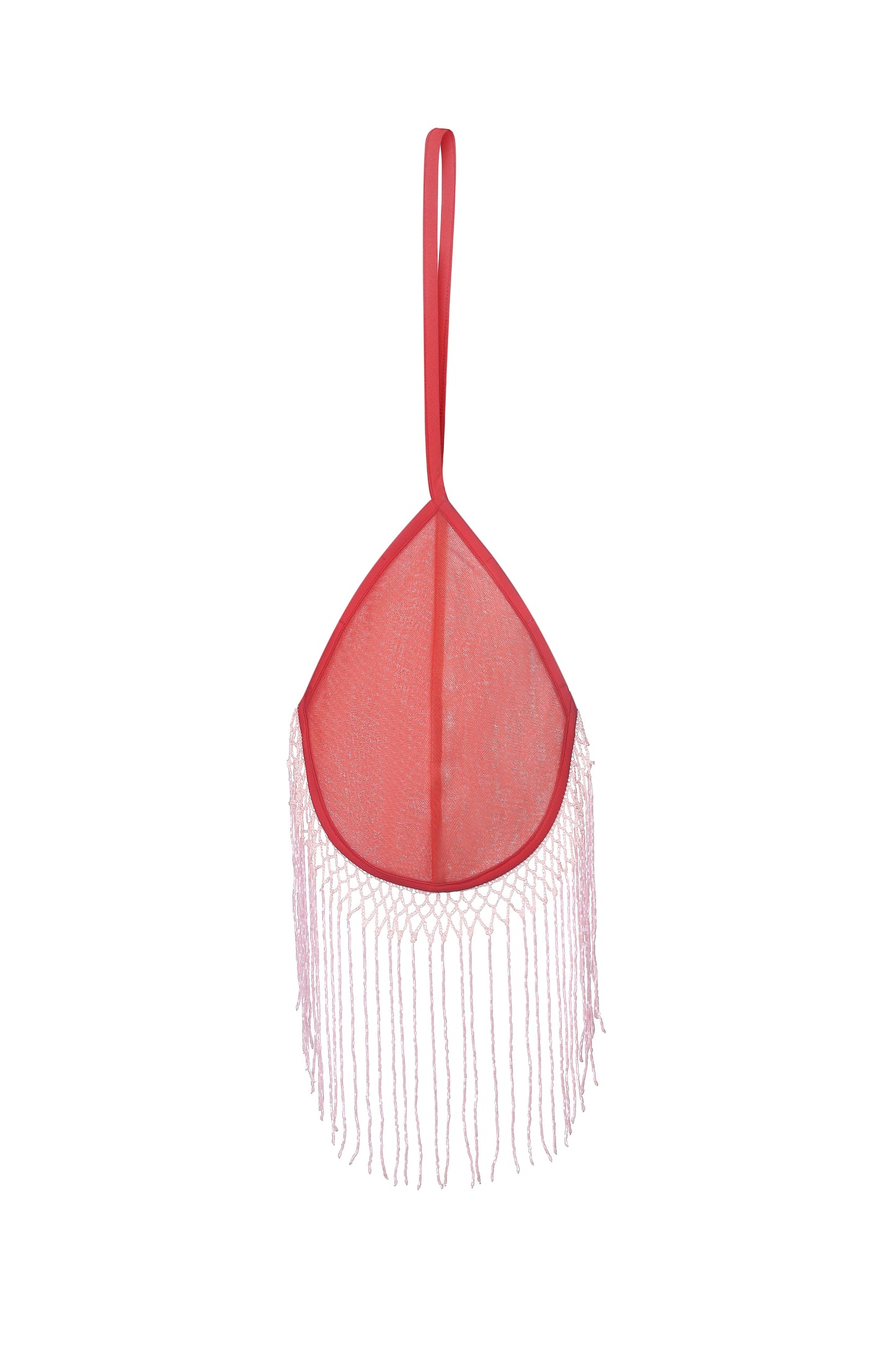 "Bra" bag with beaded fringe with a short strap