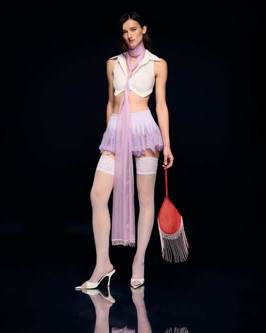Mini corset skirt with chiffon details