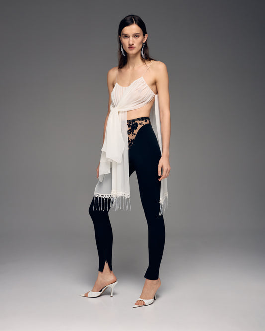 Corset leggings with lace details