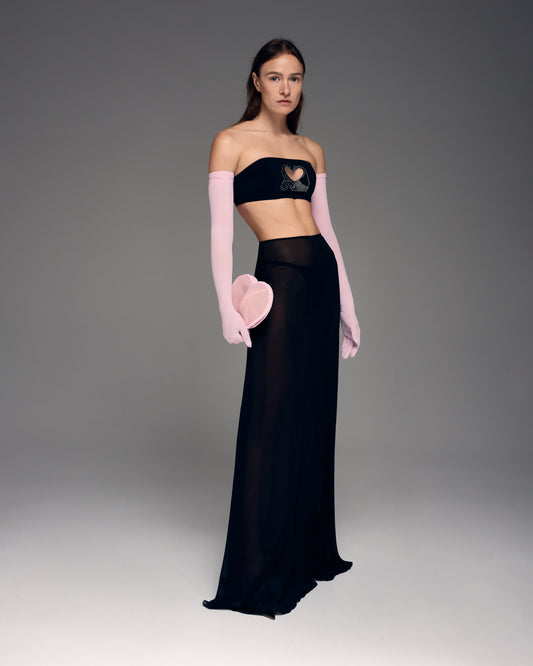 Floor-length chiffon skirt