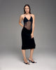 Dress with chiffon top and velour skirt