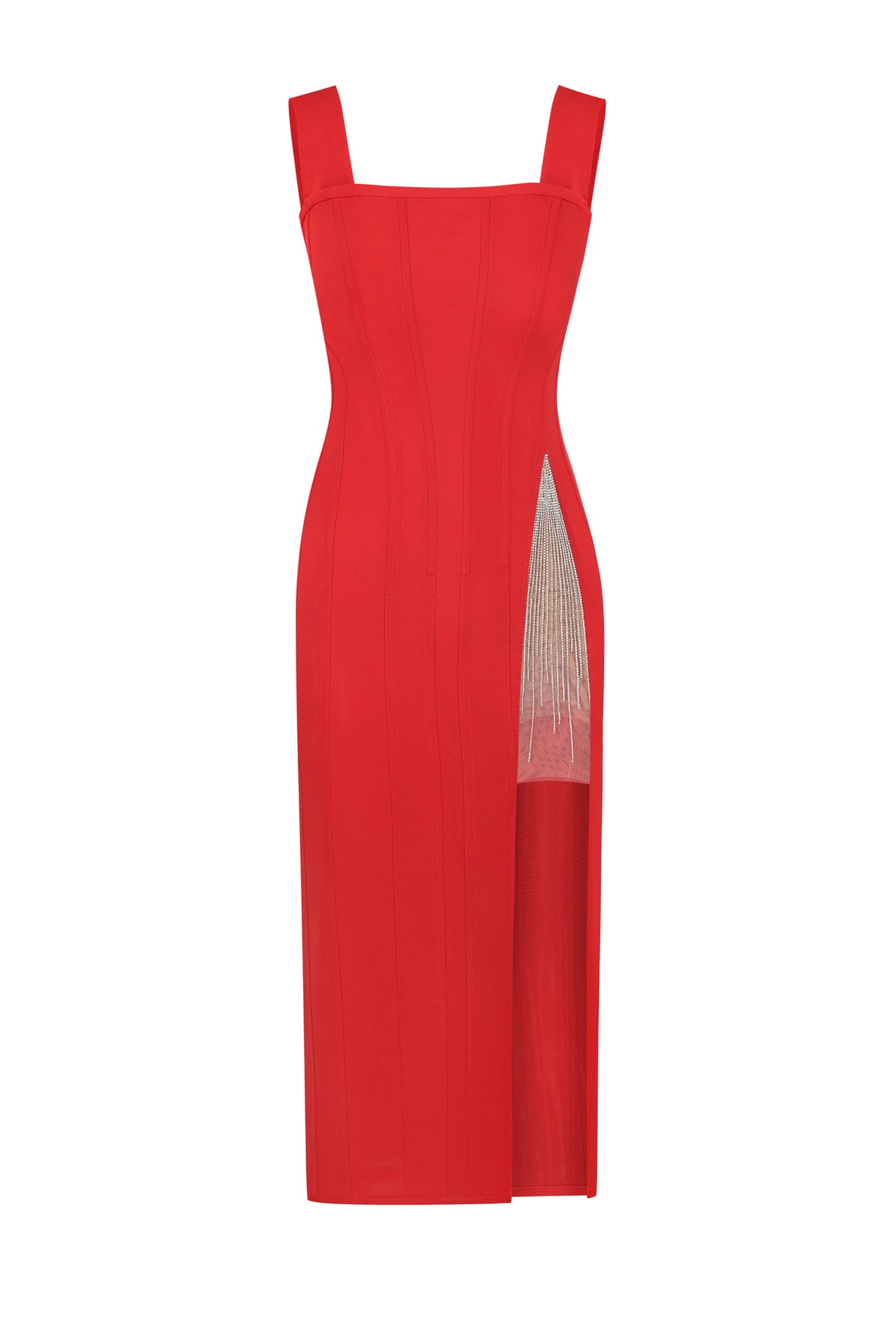 Embellished midi corset dress