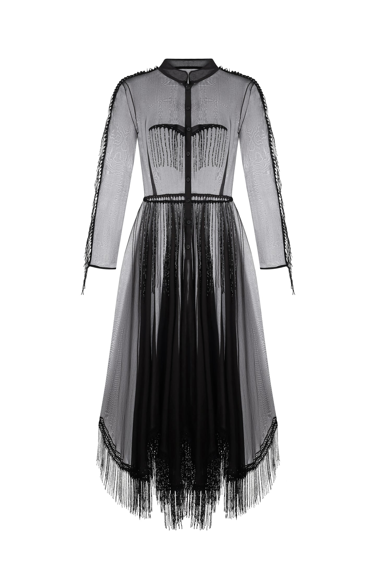 Прозора сукня з бахромою