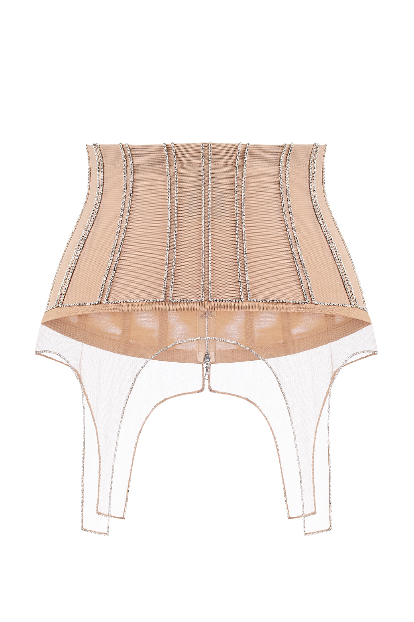 Embellished waist corset with net straps