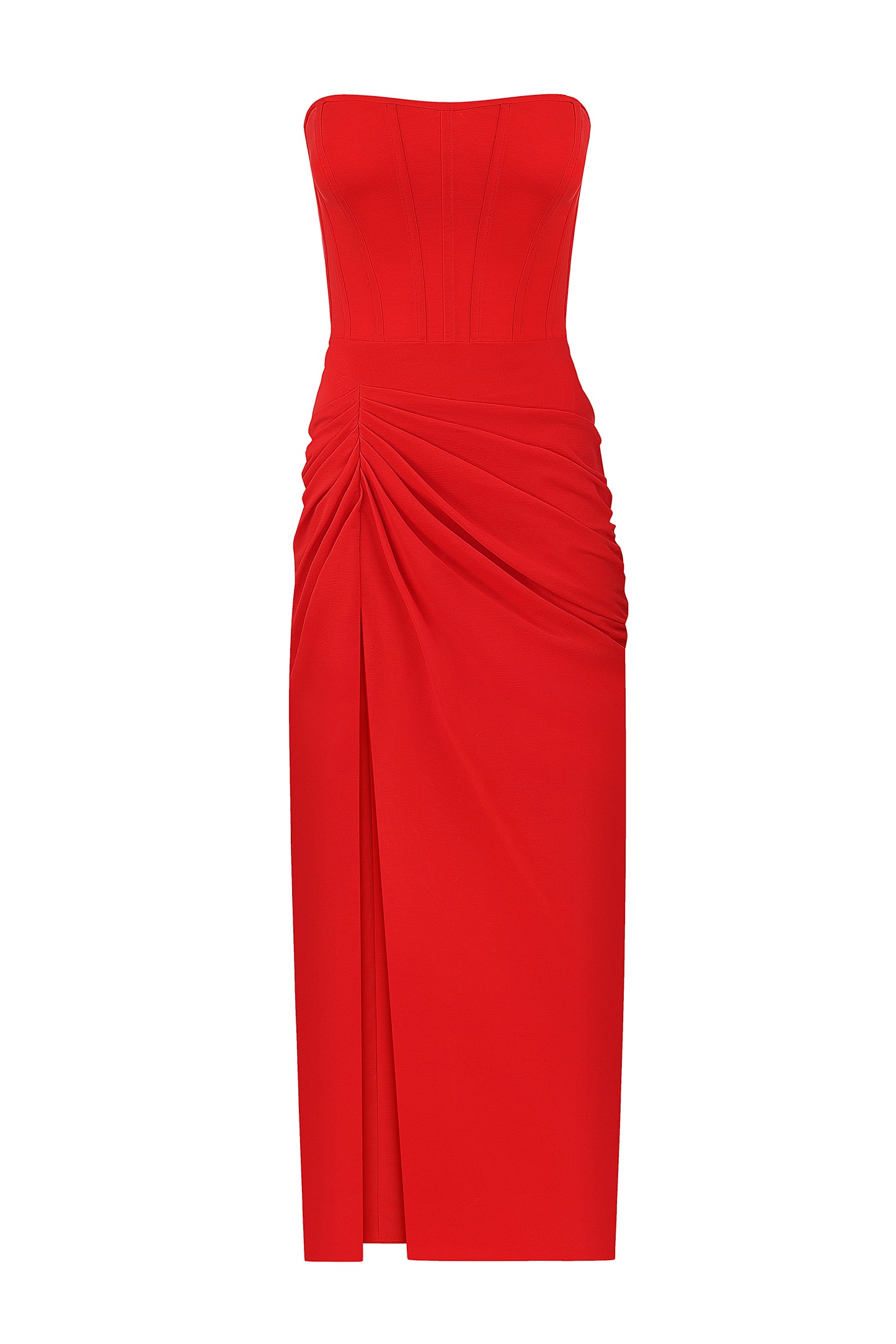 Floor-length dress with a side slit