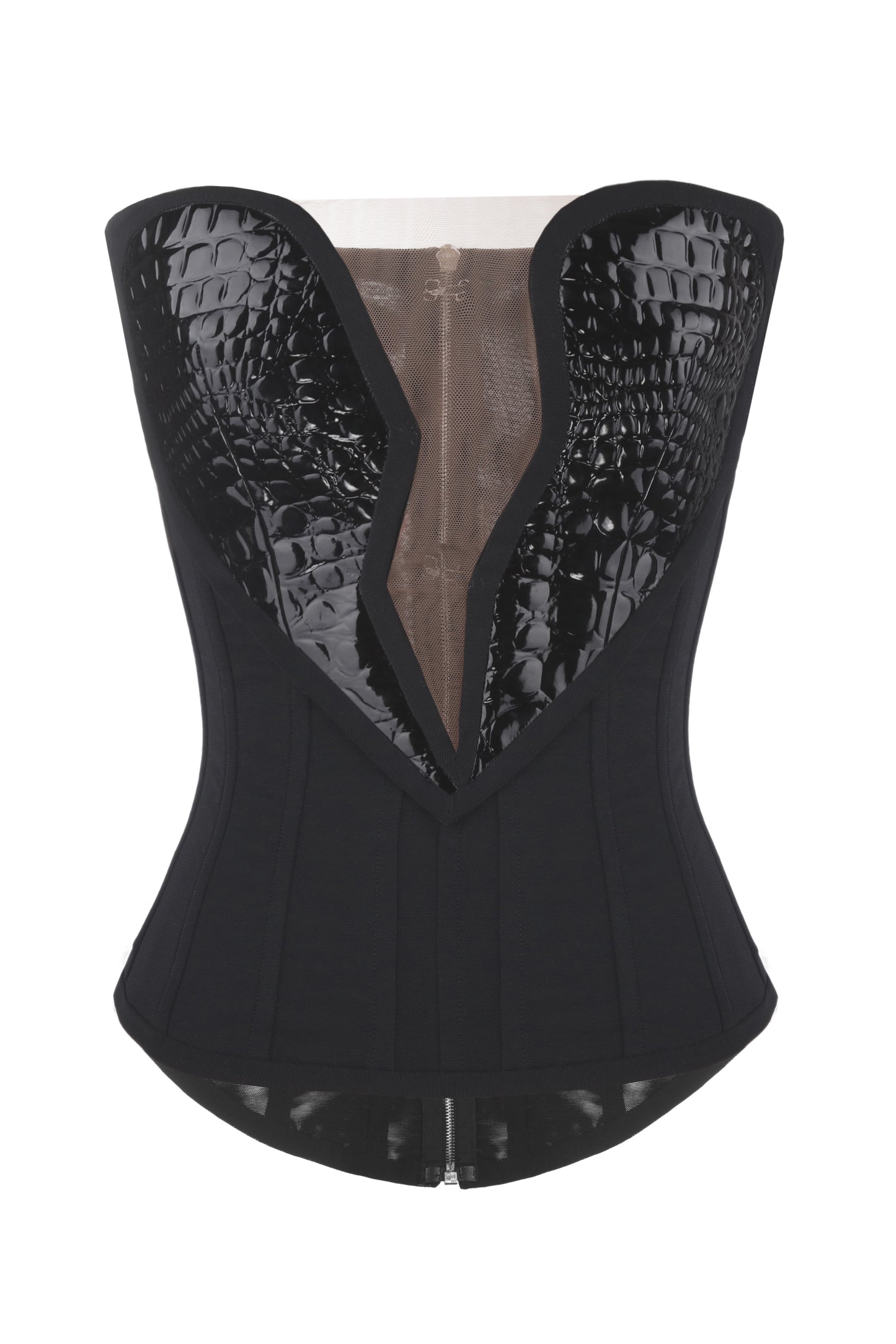 Corset "Broken heart" with lacquered details