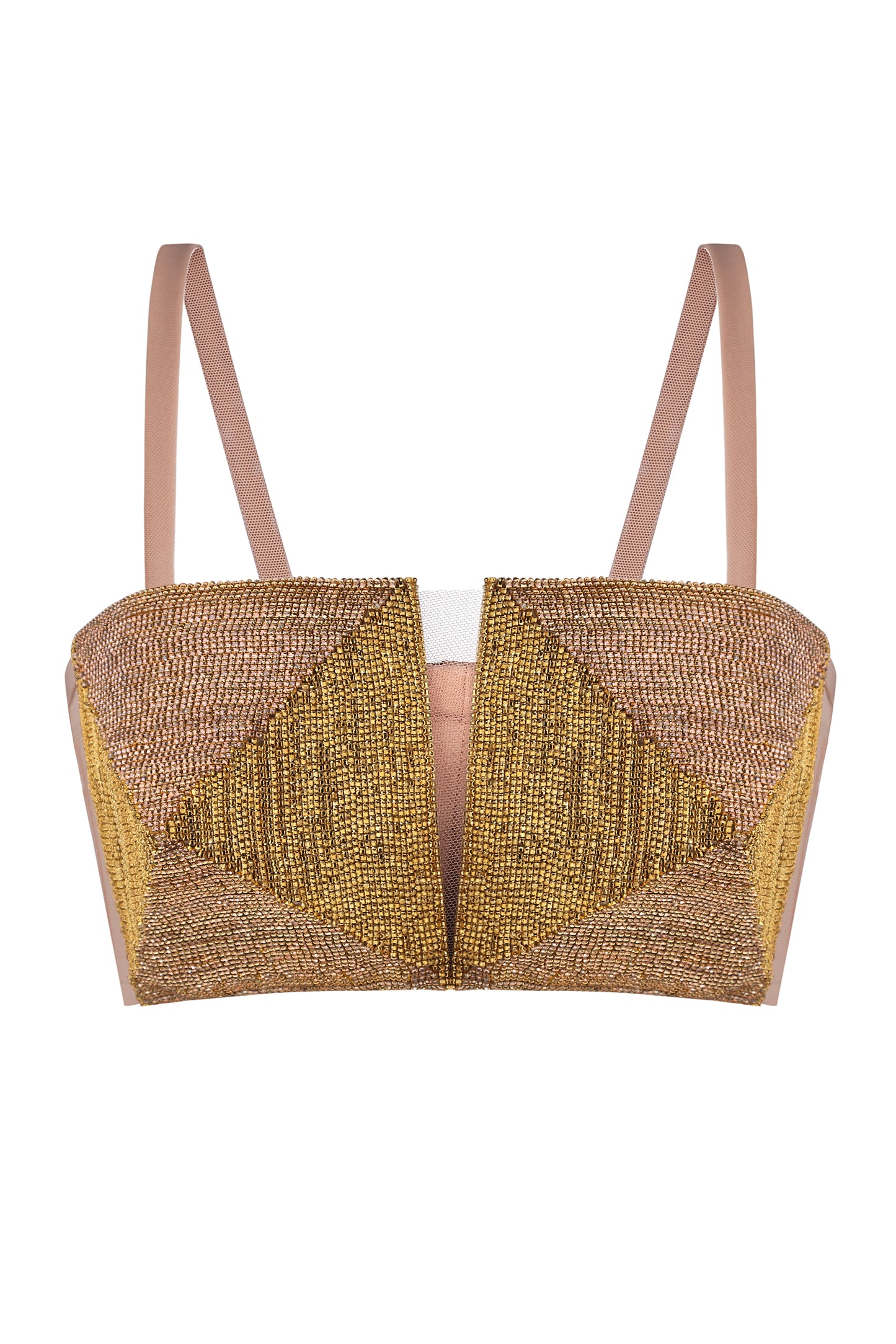 Embellished pyramid bra