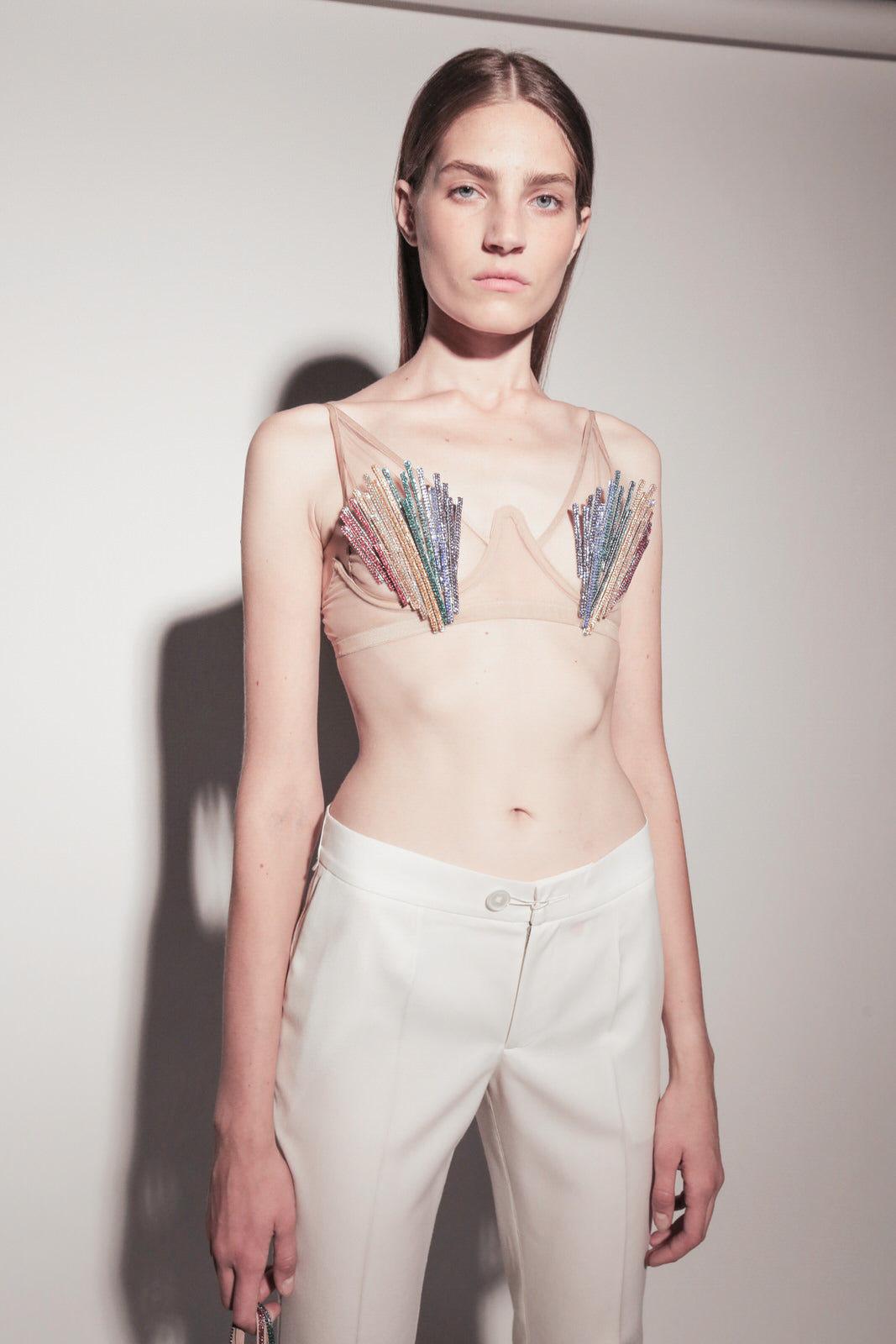 Bra "Fireworks" with handmade embroidery