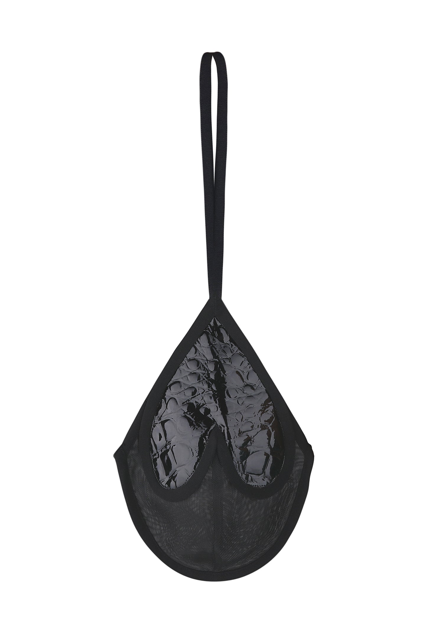 "Bra" bag with lacquered details