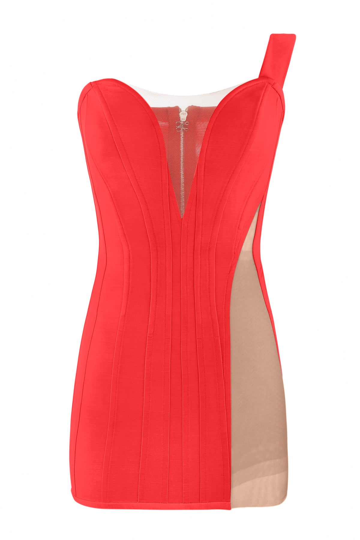 Corset dress with cut