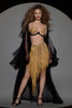 Embellished skirt with crystall fringe
