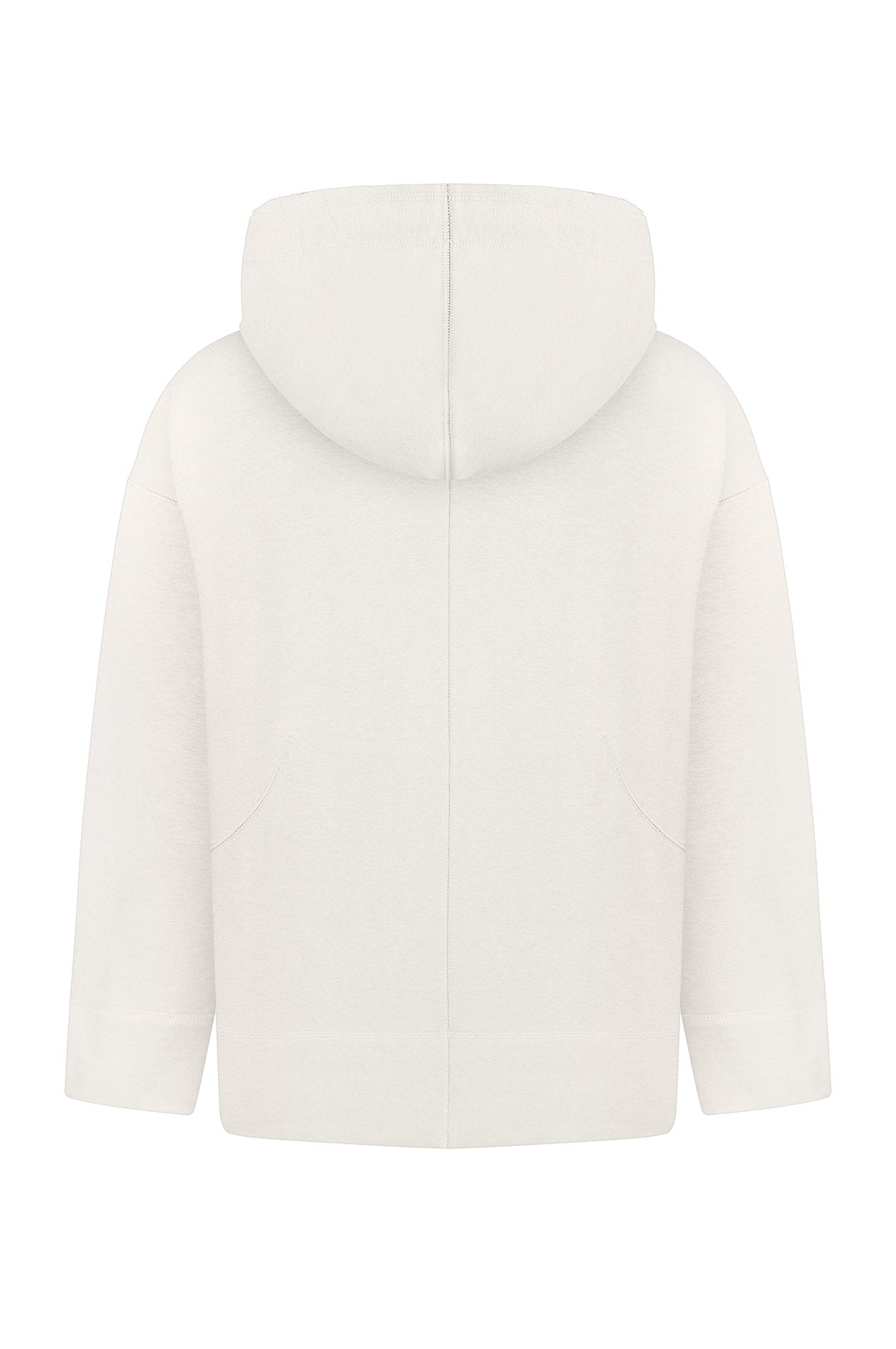 Milky hoodie with handmade heart embroidery