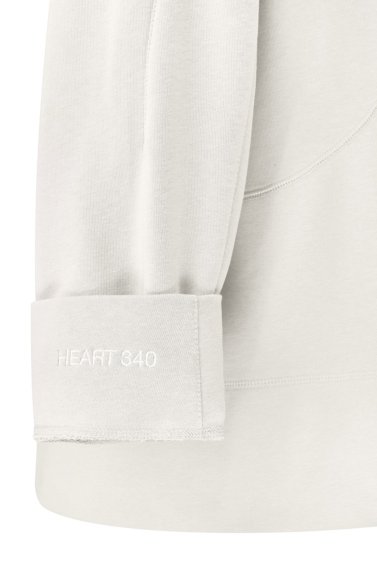 Milky hoodie with handmade heart embroidery