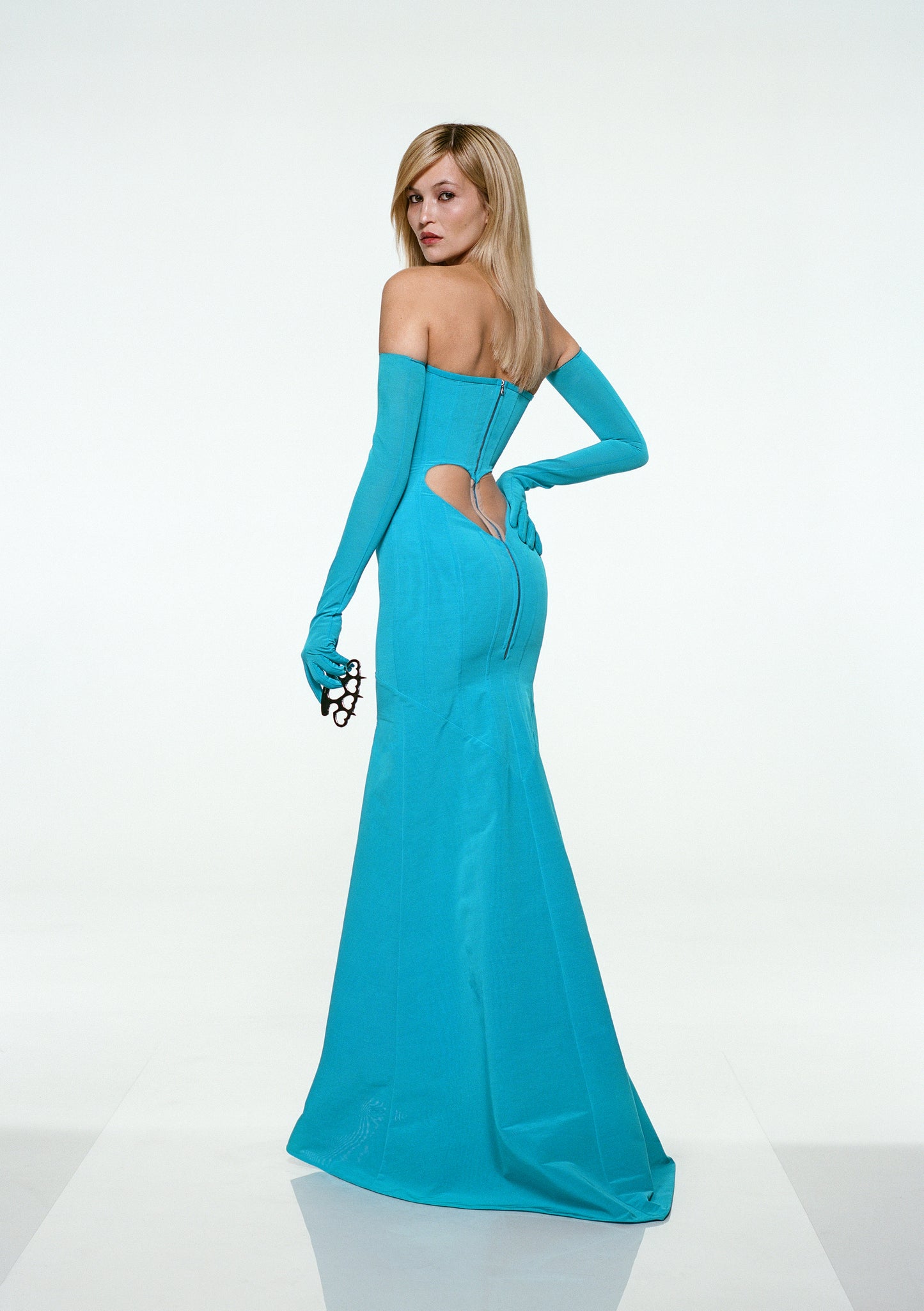 Floor-length corset dress with "Heart" cut