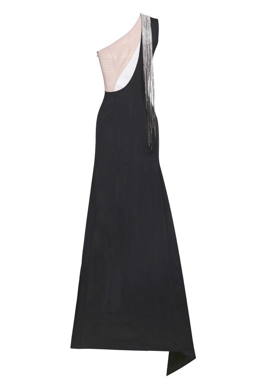 Floor-length embellished corset dress