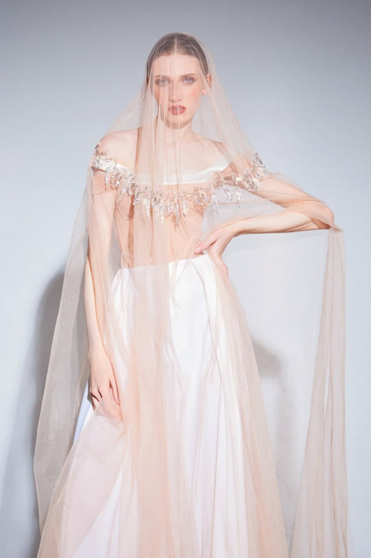 Embellished bridal veil