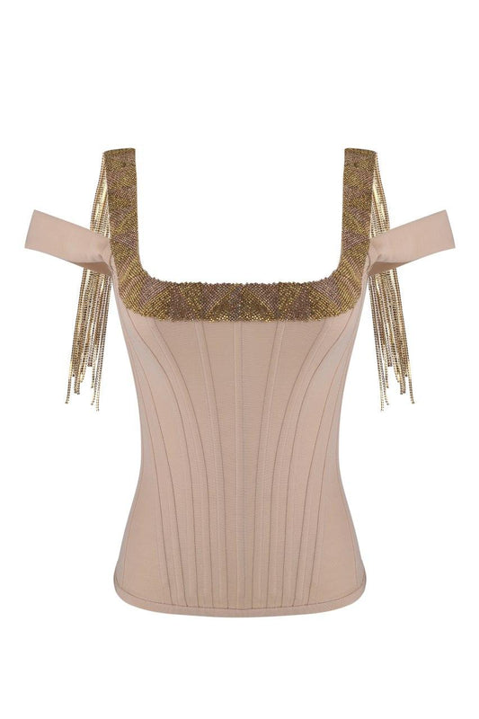 Corset with handmade embroidery