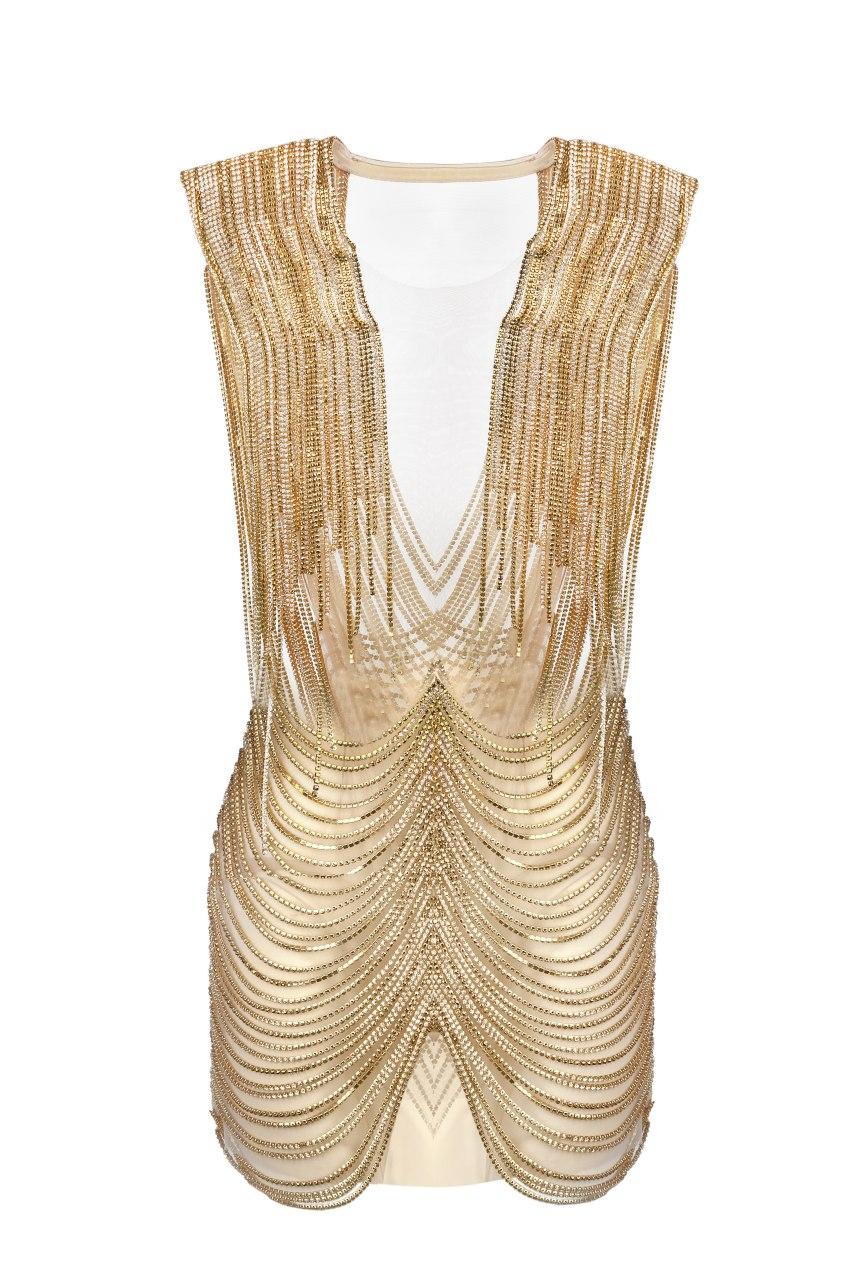 Embellished transparent dress