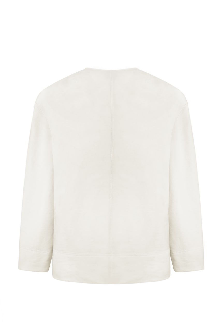 Milky sweatshirt with handmade heart embroidery